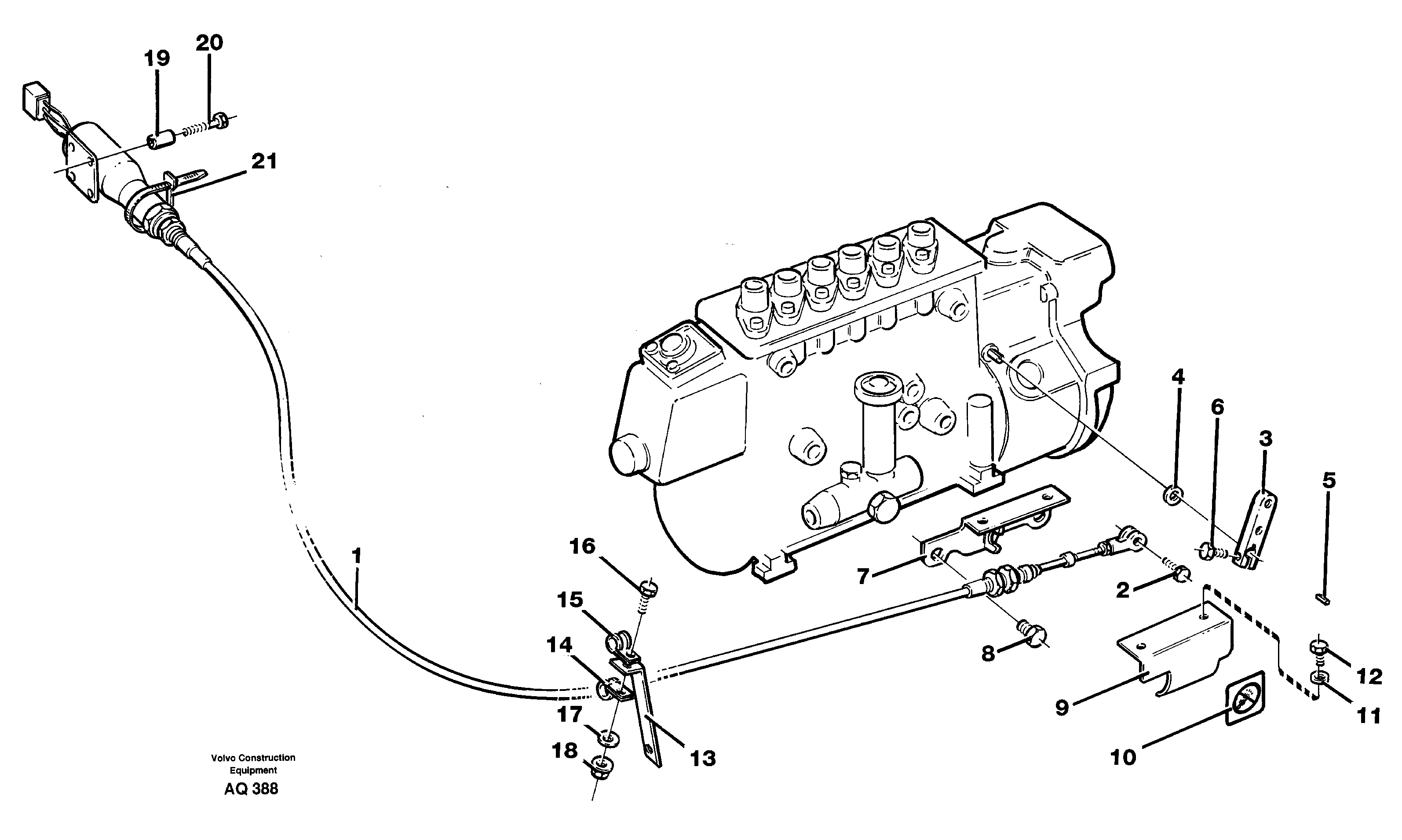 Key turn engine stop  SER NO 11577-  SER NO 61797- USA, SER NO 70075- BRAZIL — volvo parts diagram