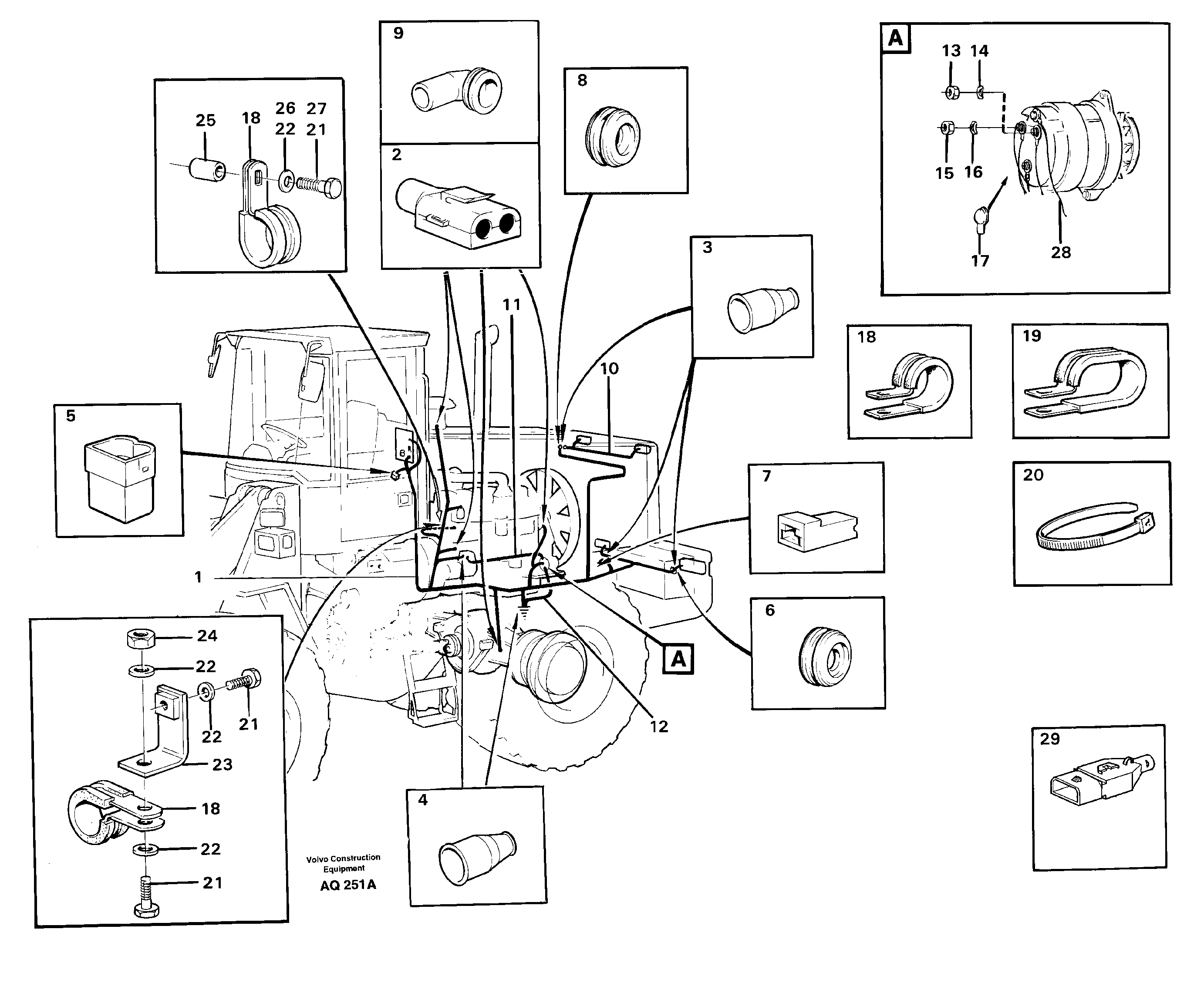 Cable harnesses, rear — volvo parts diagram