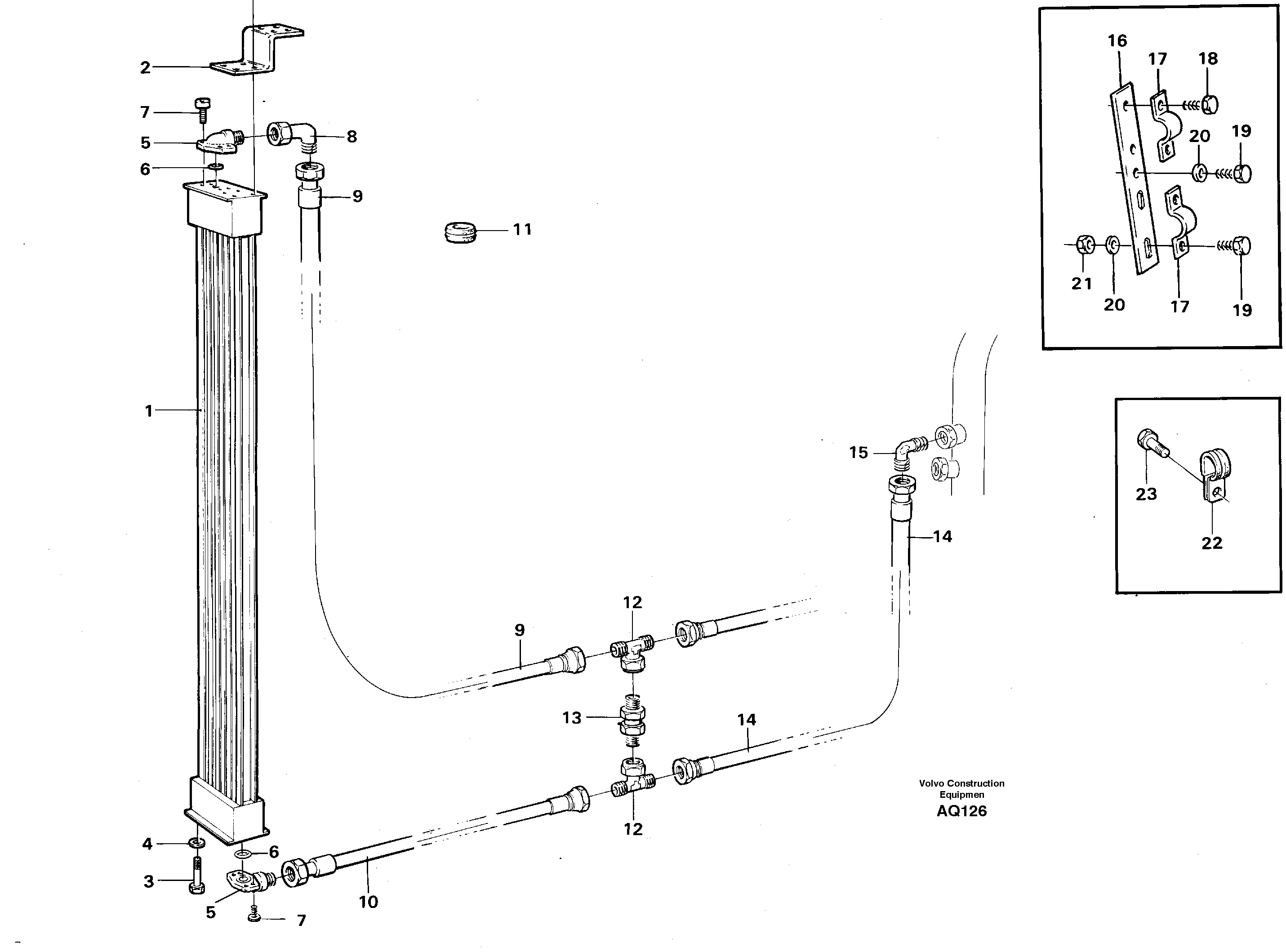 Hydraulic oil cooler — volvo parts diagram