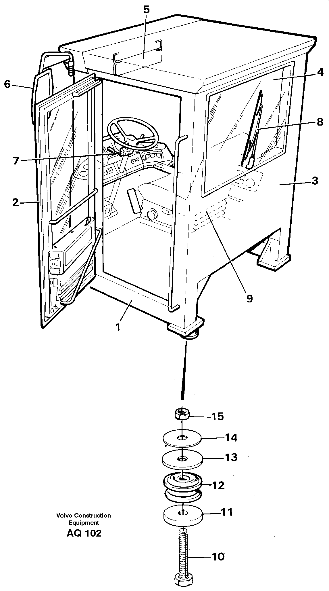 Operator's cab  STD — volvo parts diagram