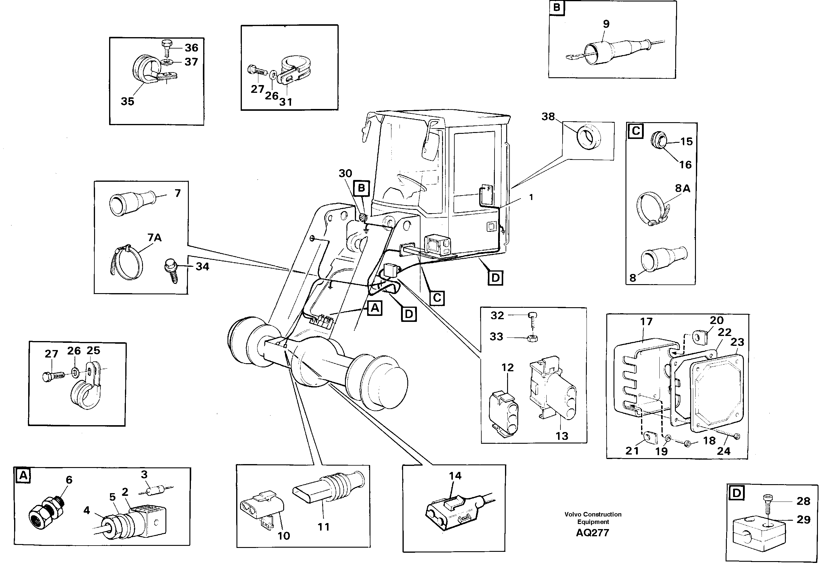 Cable harness, front — volvo parts diagram