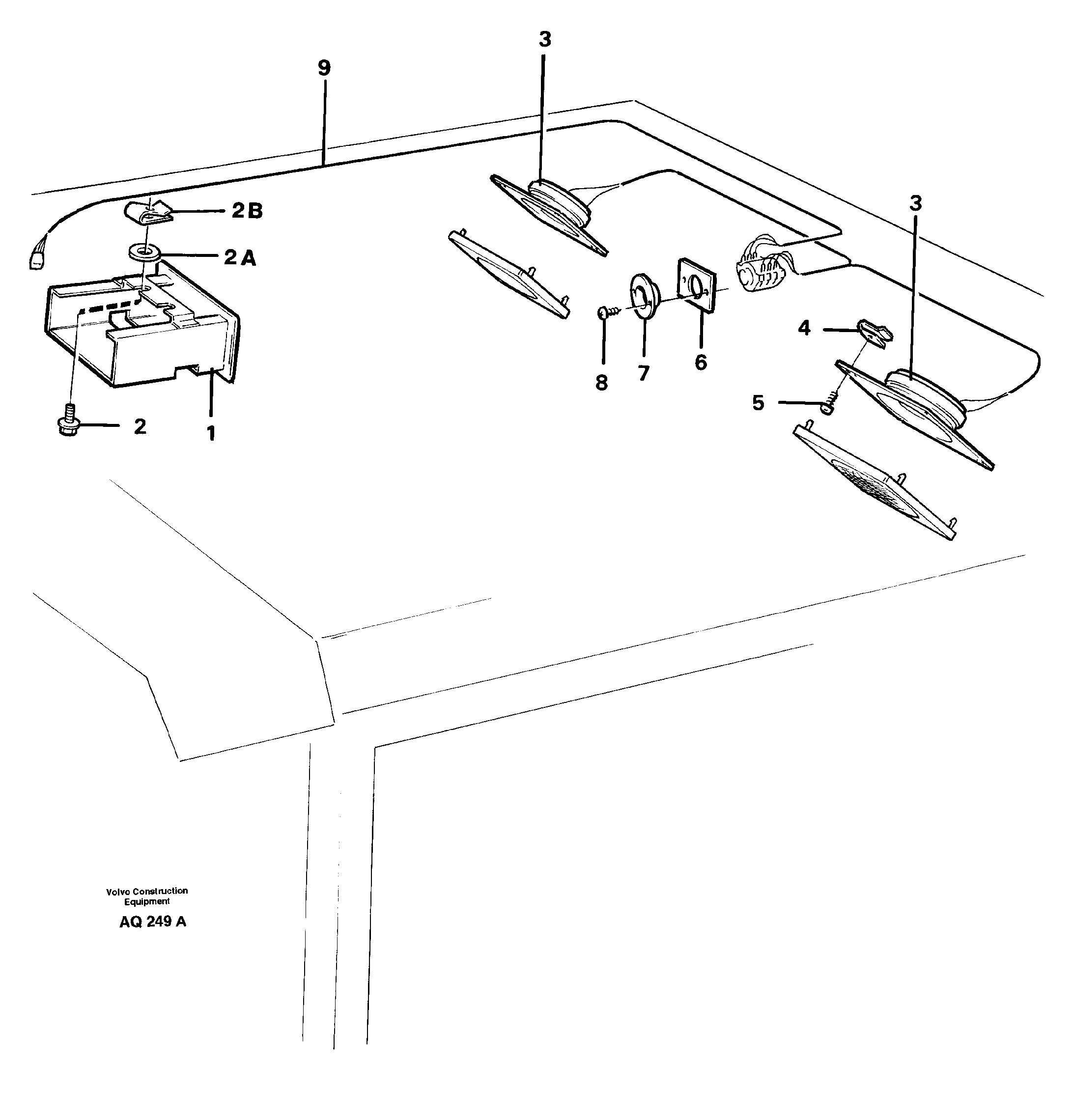 Radio bracket  91936 — volvo parts diagram