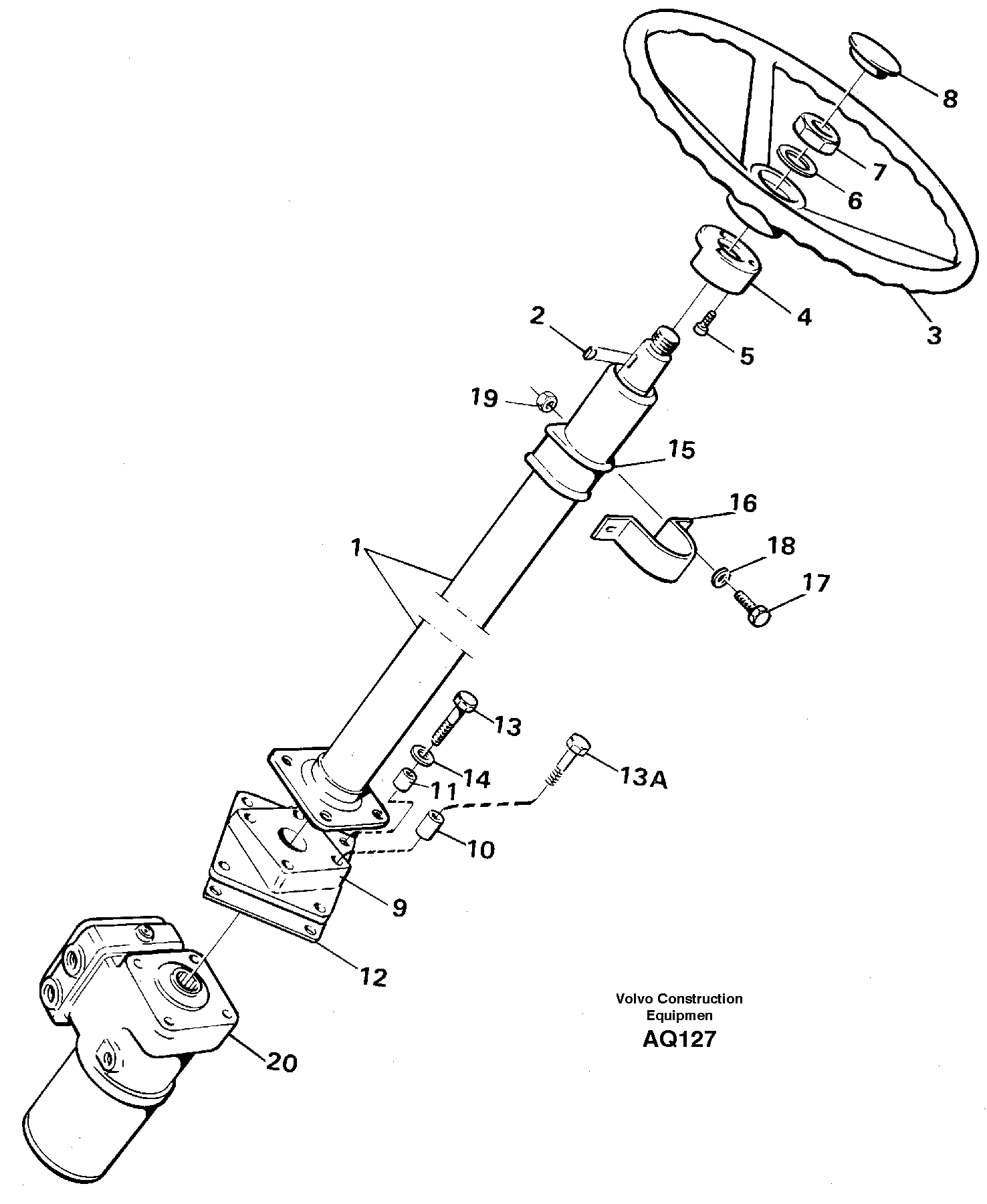 Steering column assembly — volvo parts diagram