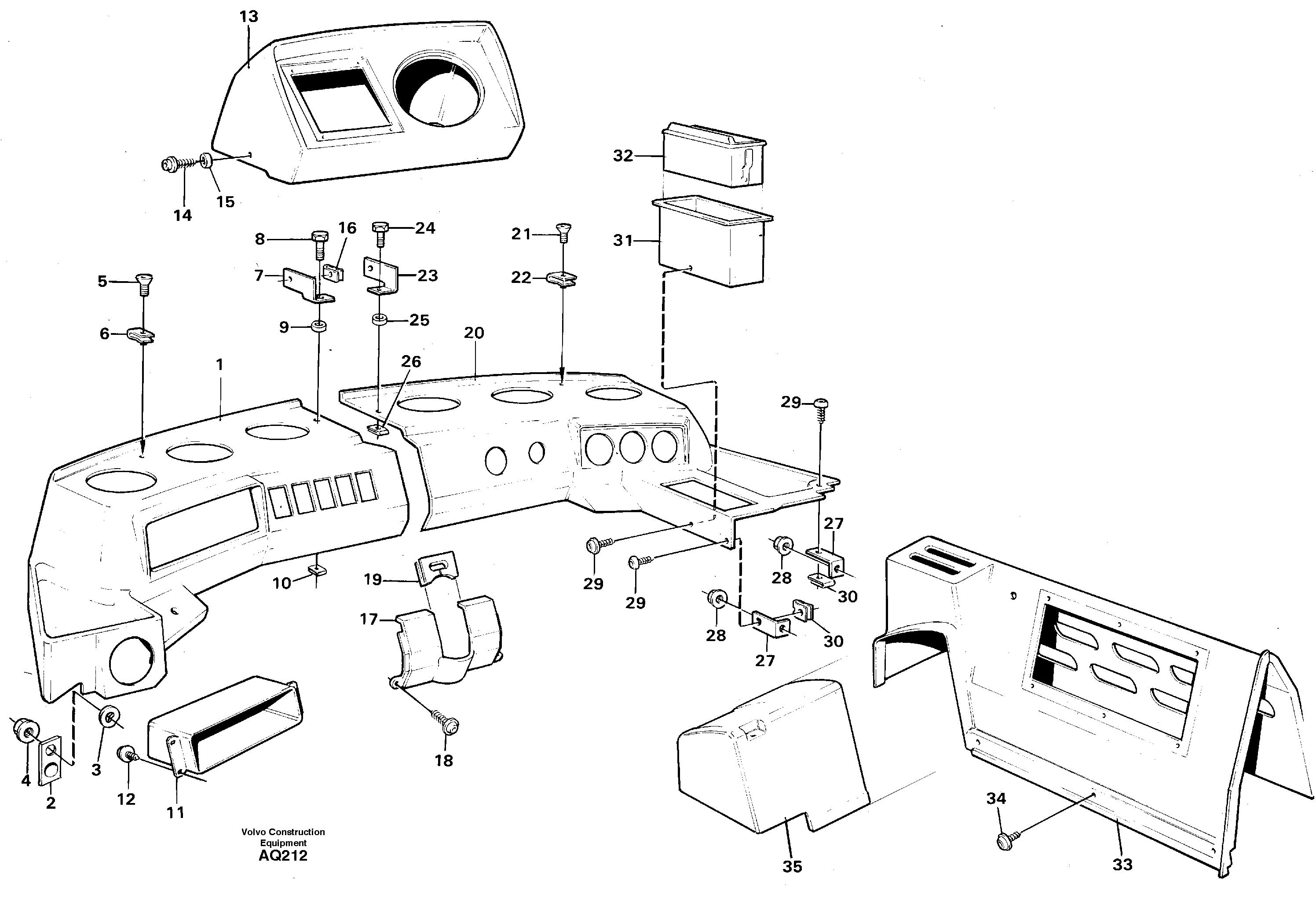 Instrument panel — volvo parts diagram