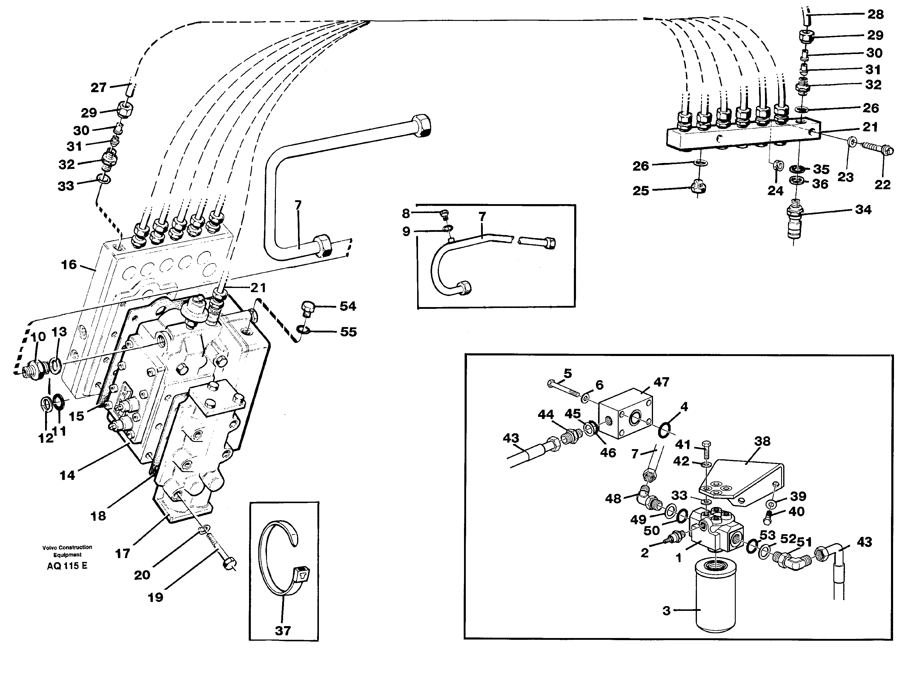 Oil filter and testing block — volvo parts diagram