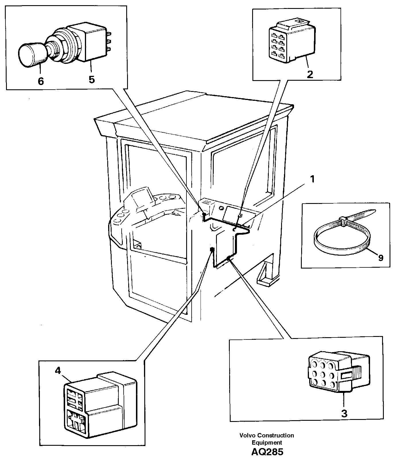 Cable harness, boom suspension system.  94550 — volvo parts diagram