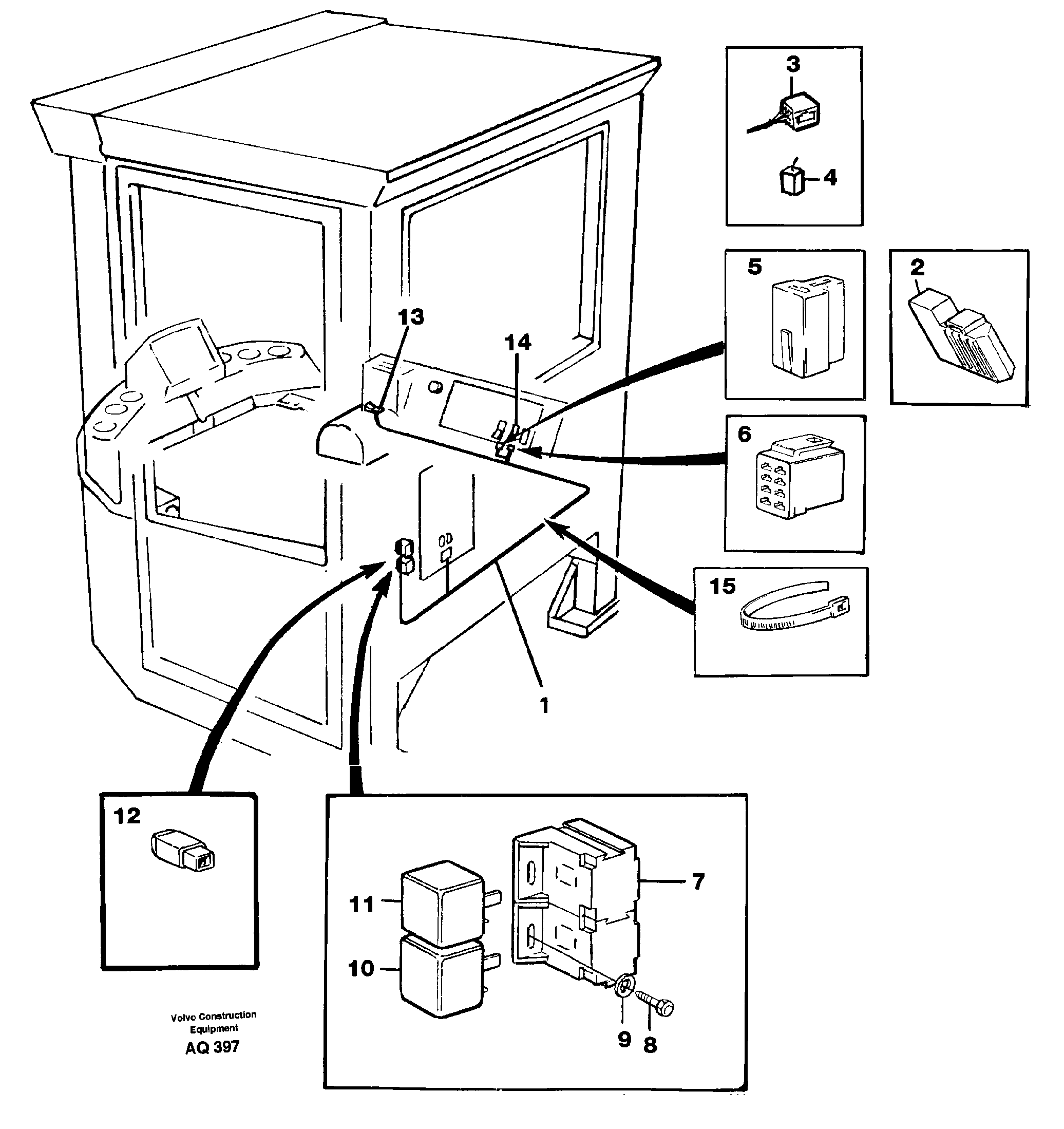 Cable harness for forward and rear.  92770 — volvo parts diagram
