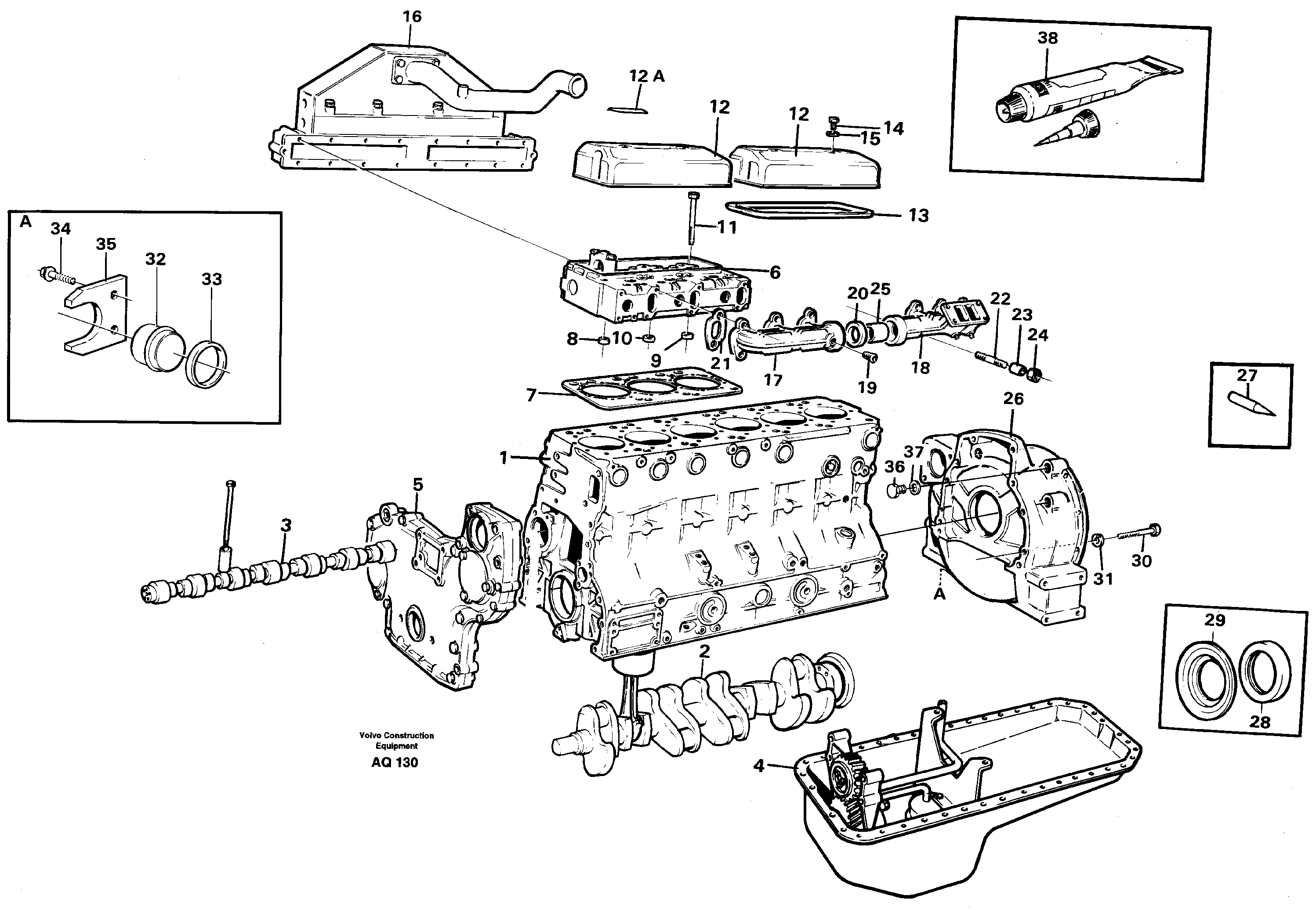Engine with fitting parts — volvo parts diagram