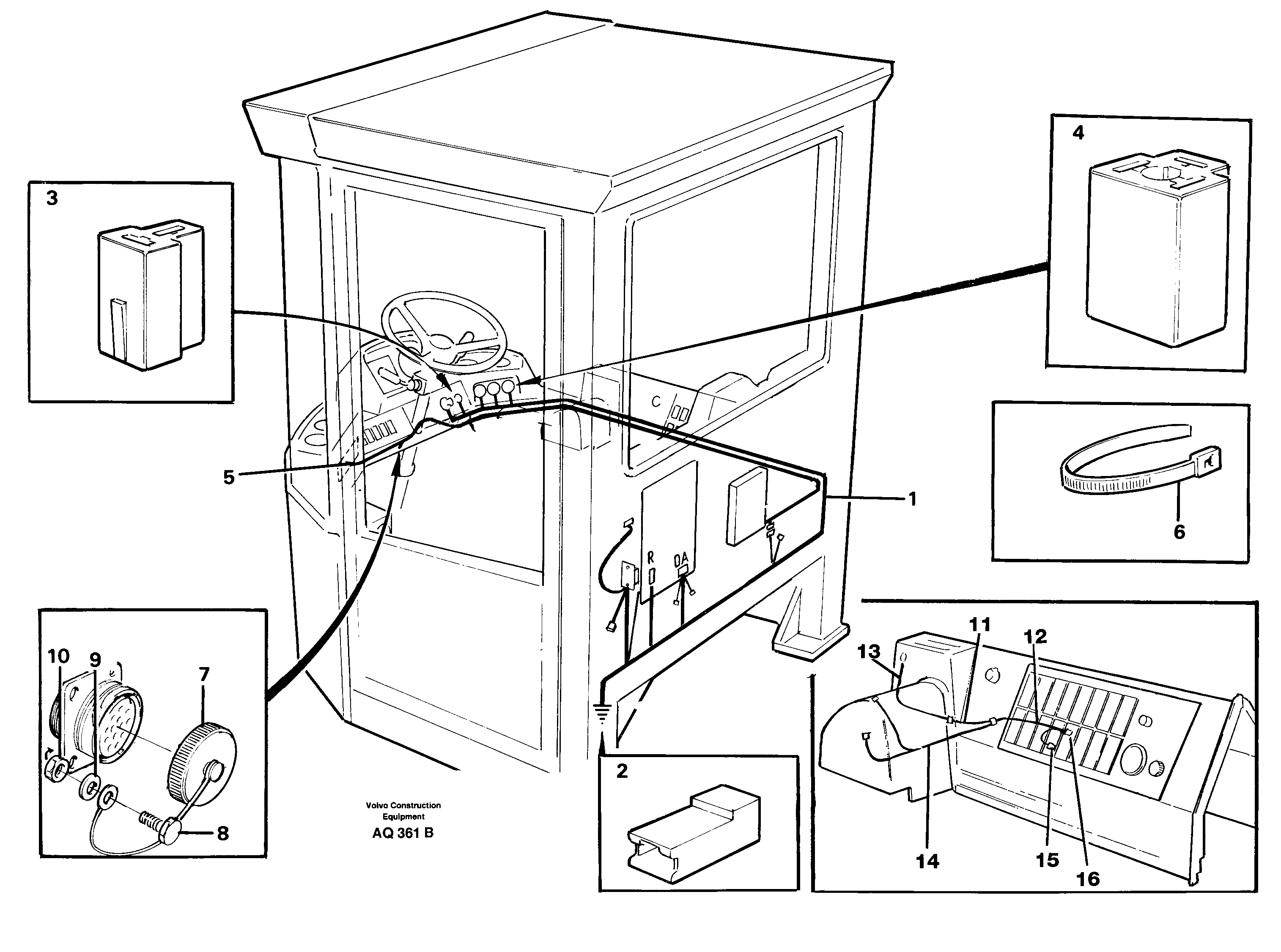 Cable harnesses, cab — volvo parts diagram