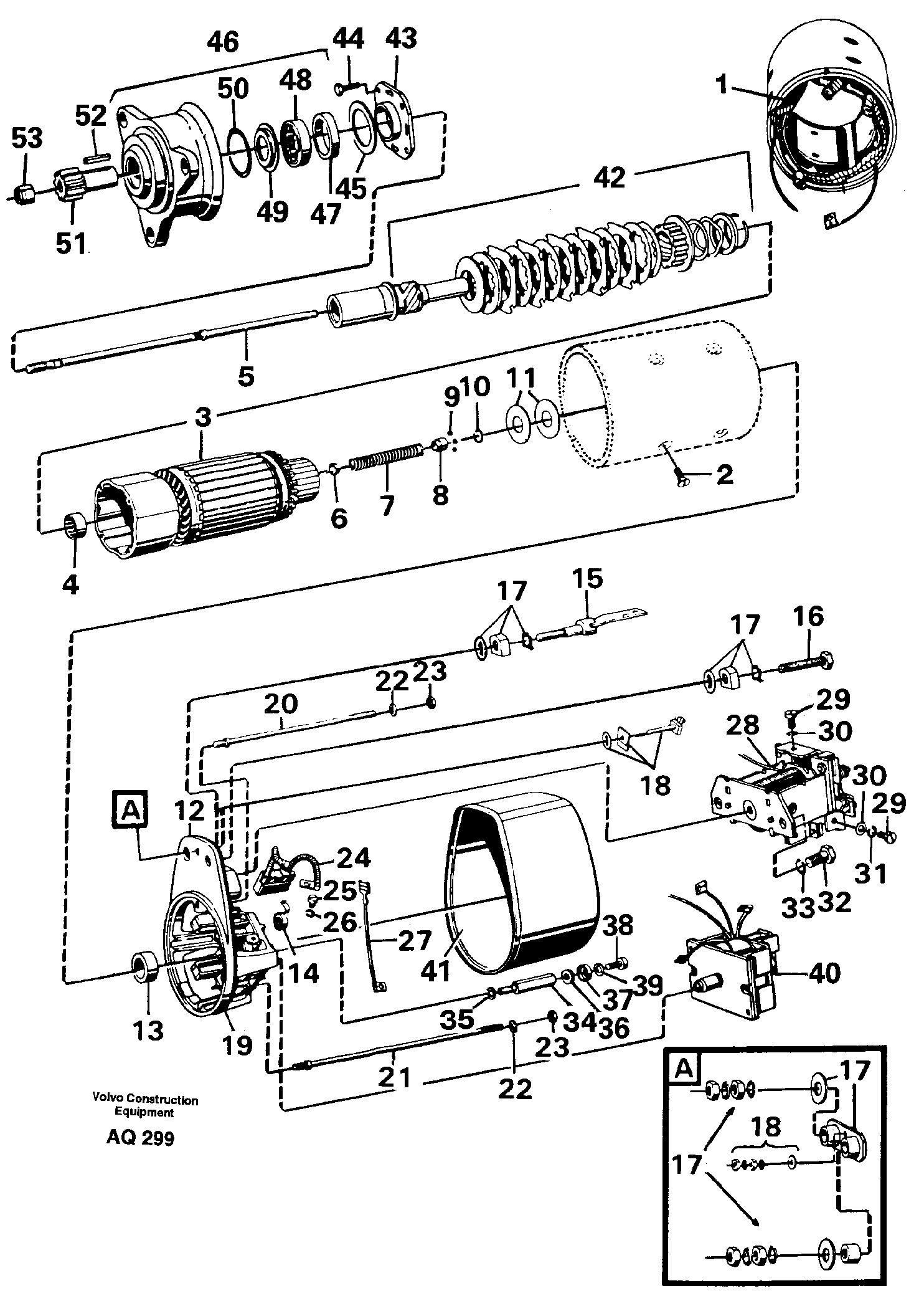 Starter motor — volvo parts diagram