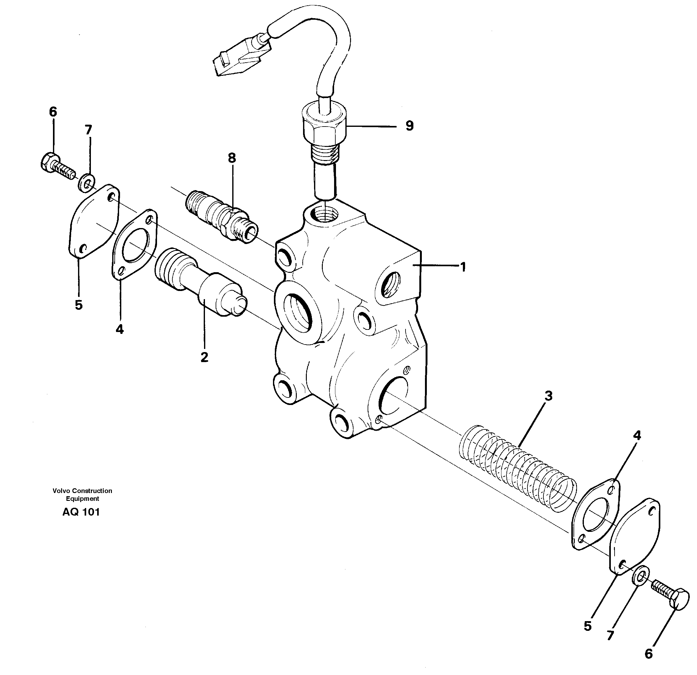 Lubricating oil valve — volvo parts diagram