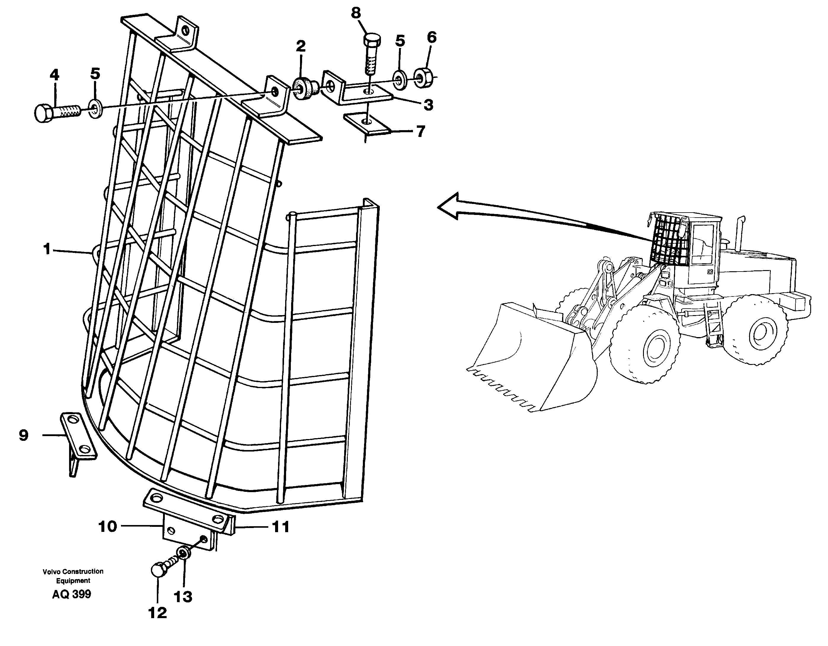 Windshild guard for windshield.  94800 — volvo parts diagram