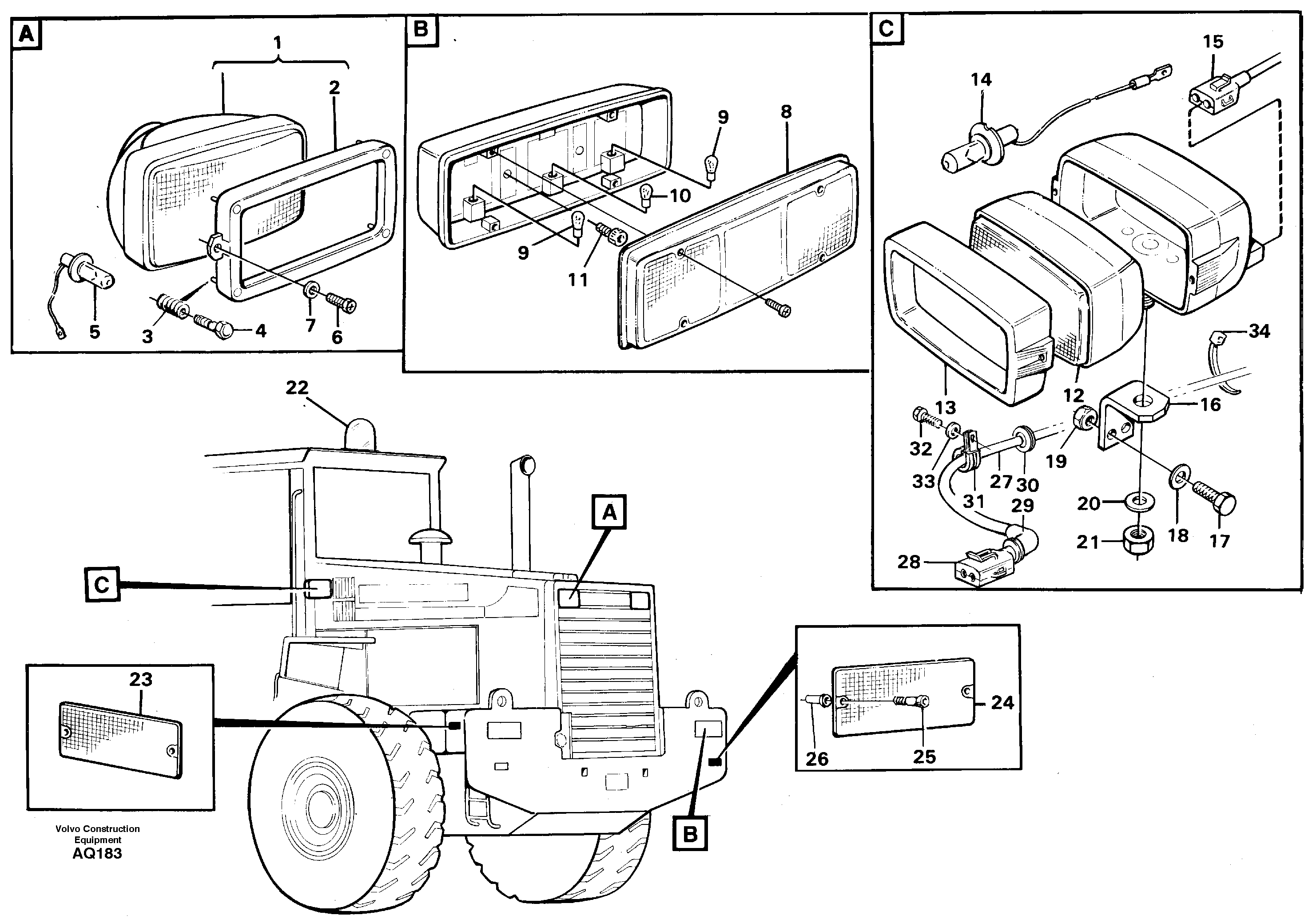 Lighting, rear — volvo parts diagram