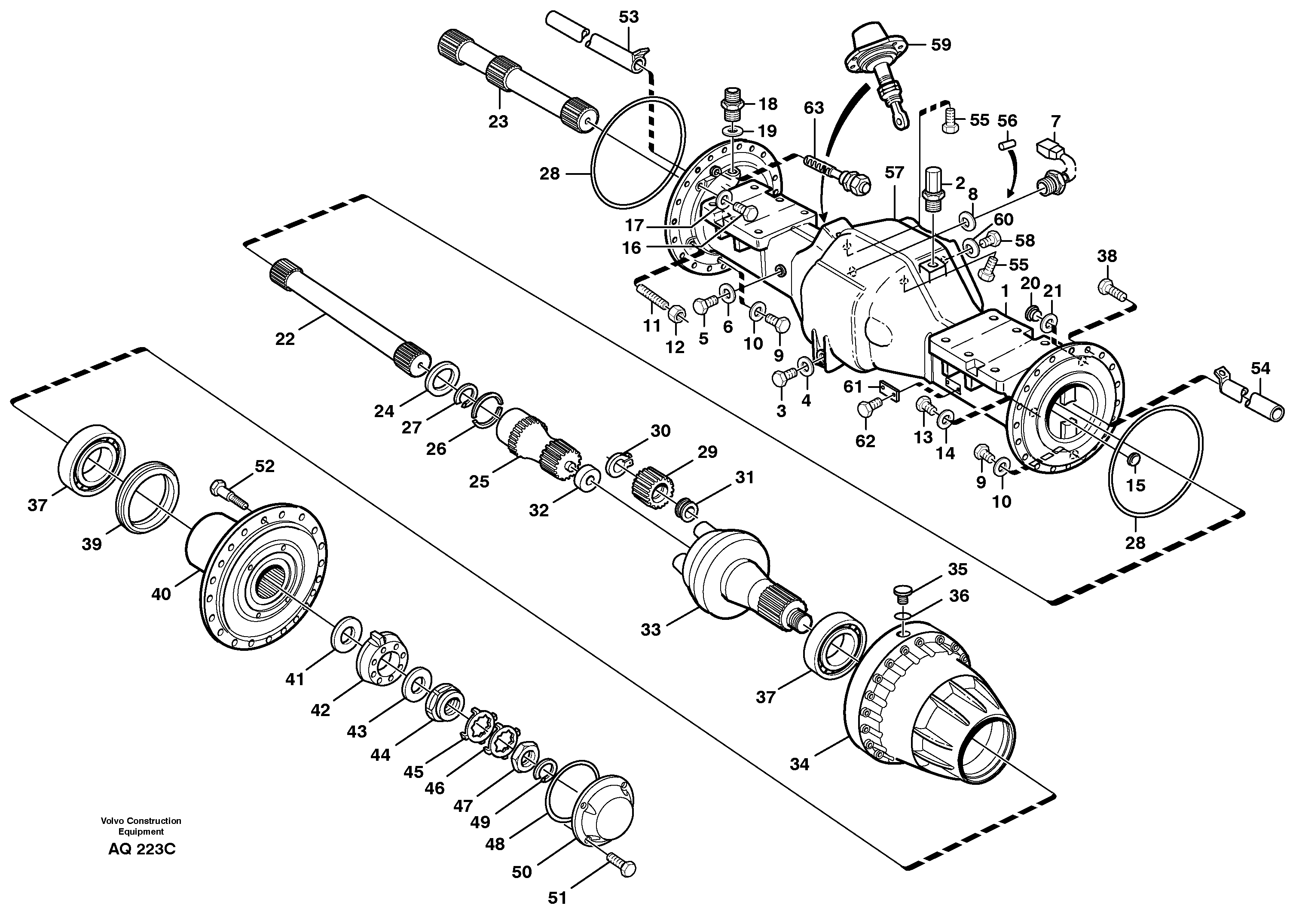 Planetary axle, front  AWB 31 — volvo parts diagram