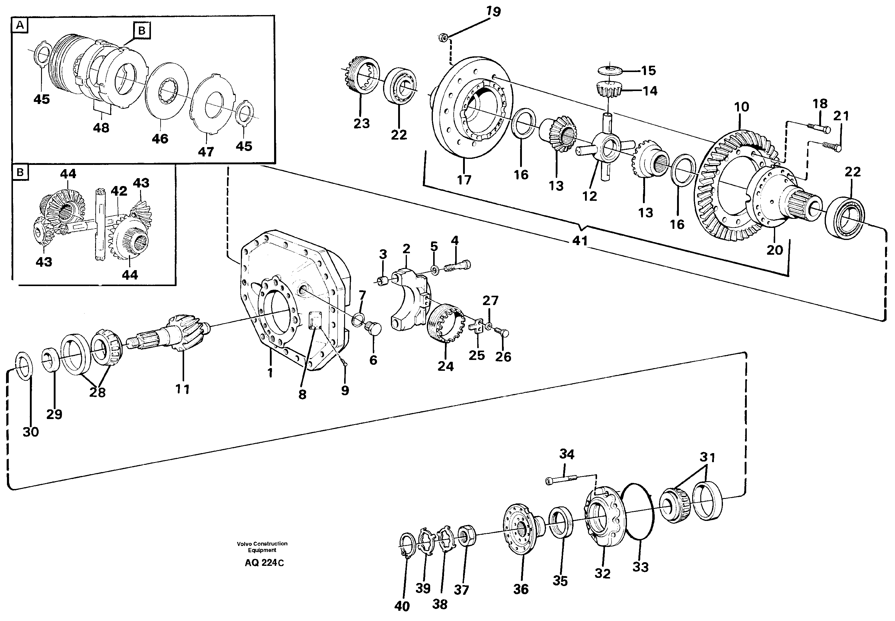 Final drive, front — volvo parts diagram