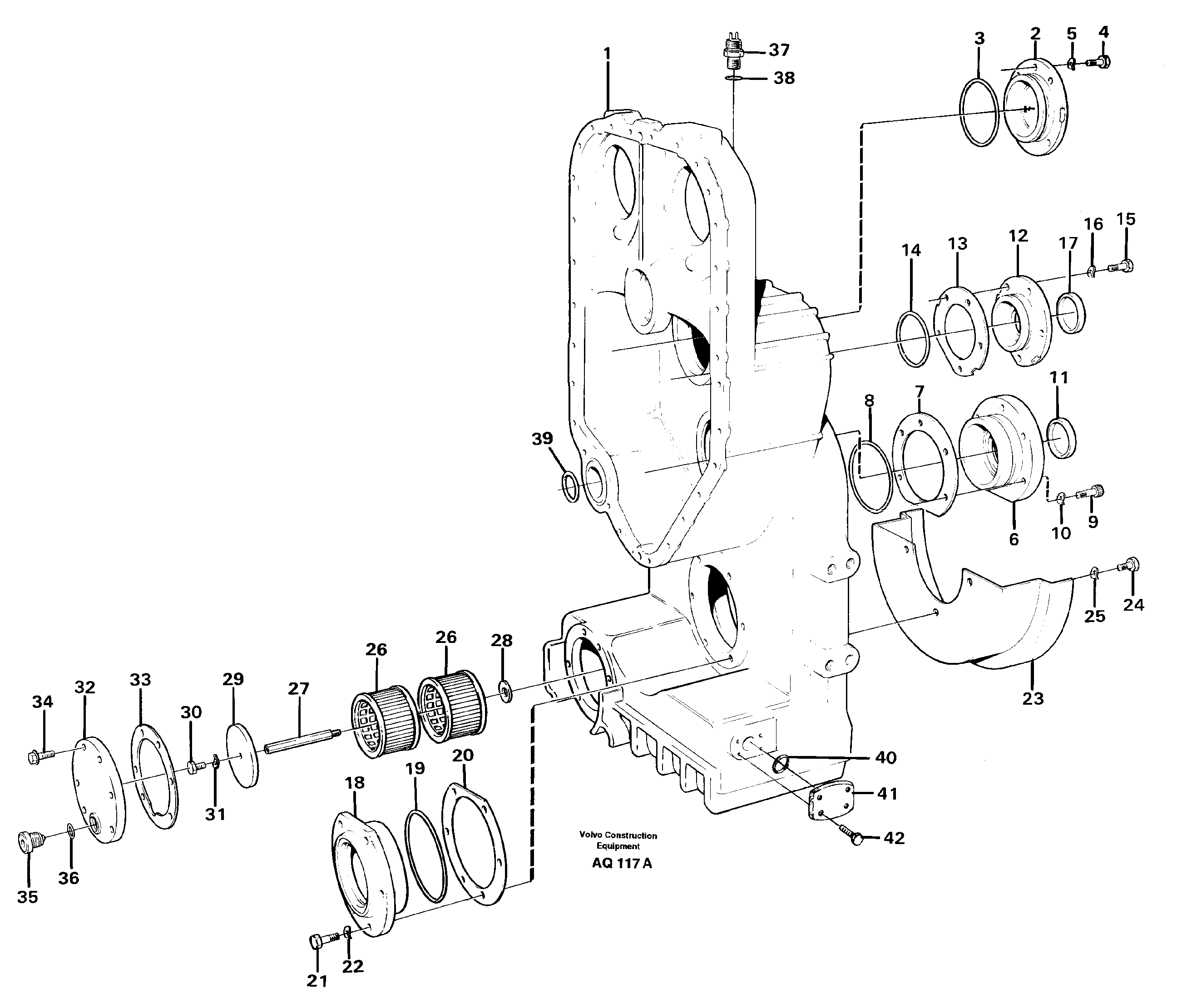 Dropbox housing and cover — volvo parts diagram