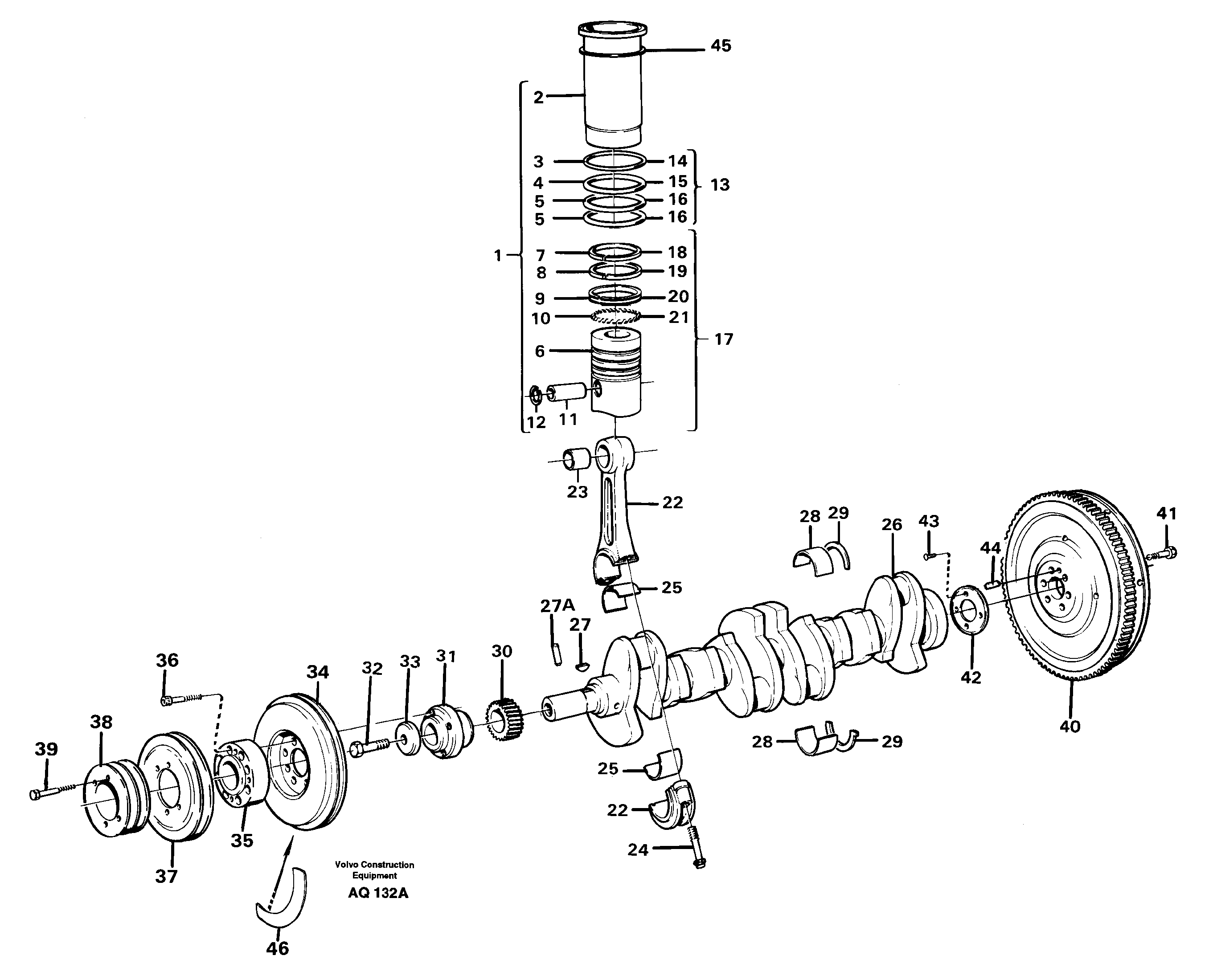 Crankshaft and related parts — volvo parts diagram