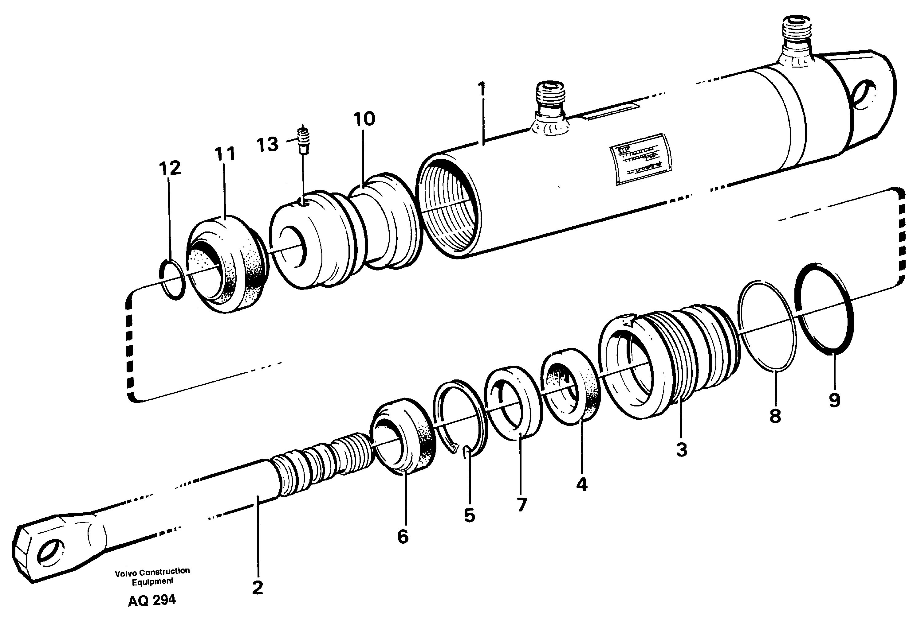 Hydraulic cylinder  92773 80008  80009 — volvo parts diagram