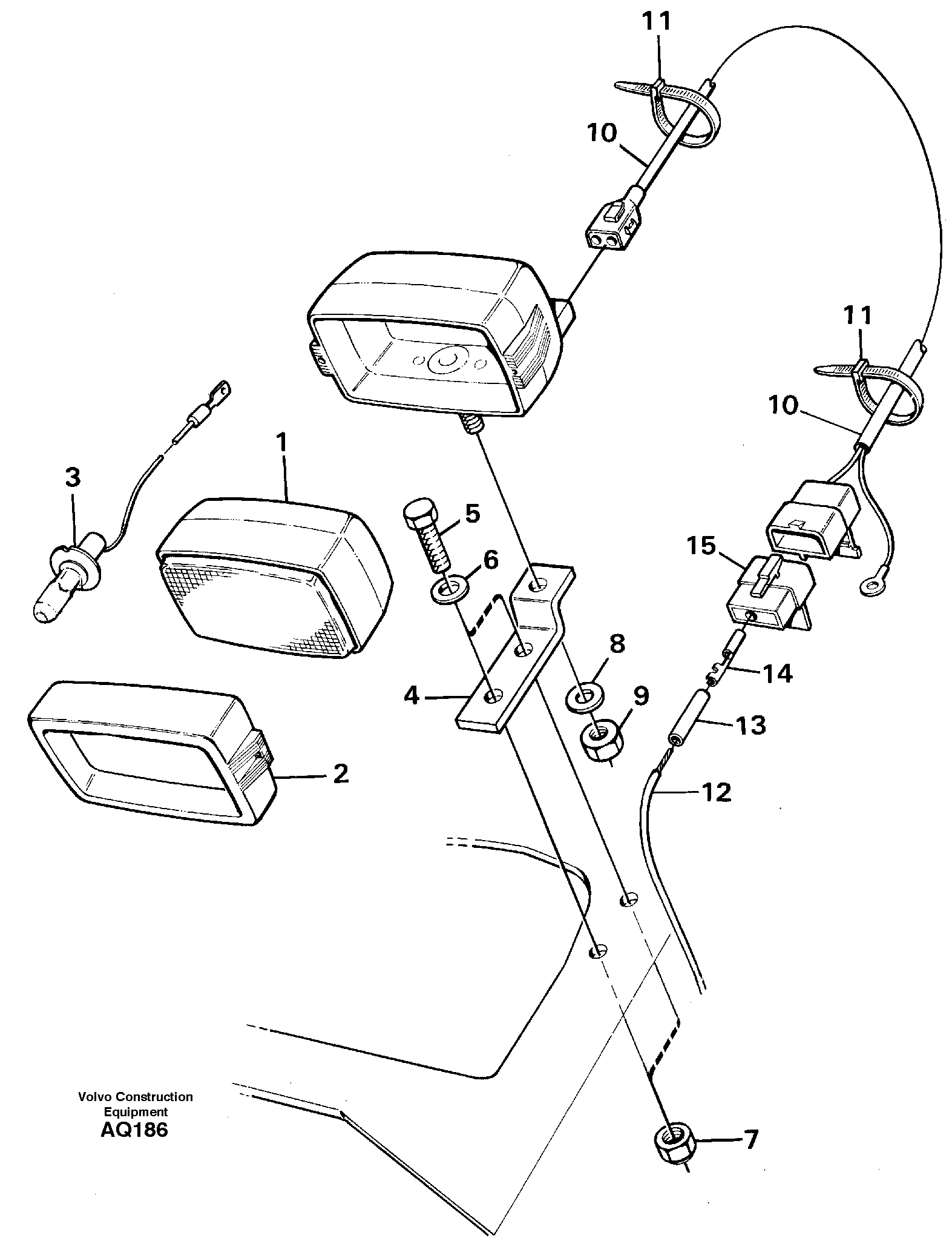 Attachment light.  91865 — volvo parts diagram