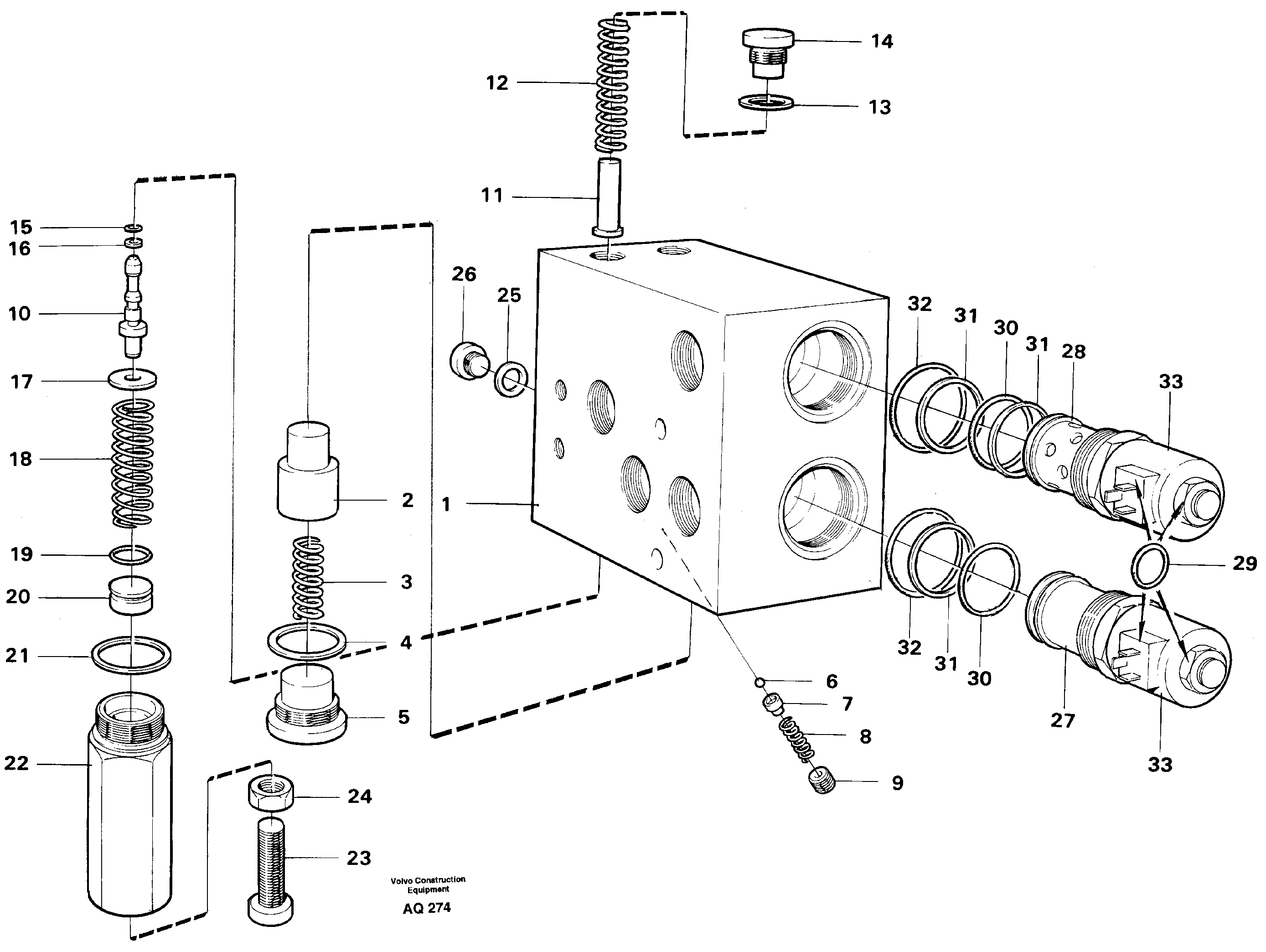 Valve, circuit body and return valve  94550 — volvo parts diagram