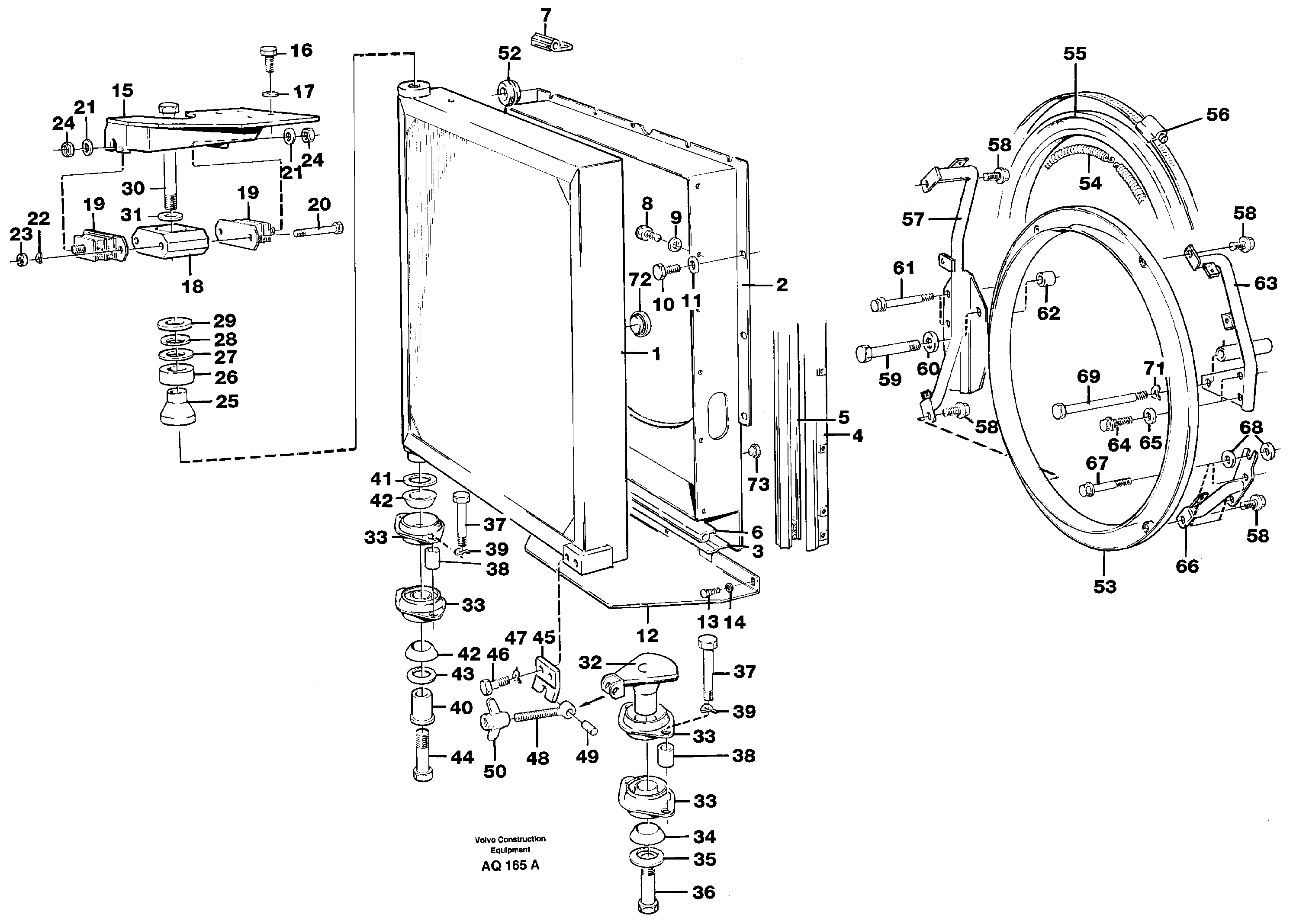 Radiator with fitting parts — volvo parts diagram