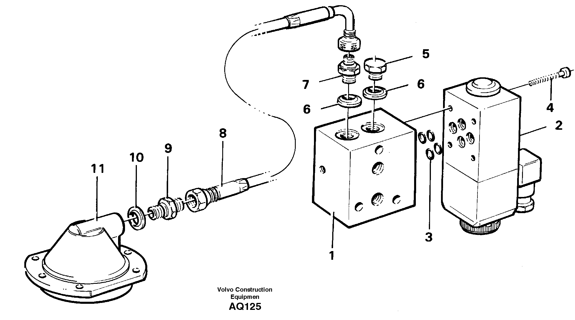 Differential lock hydraulic line — volvo parts diagram