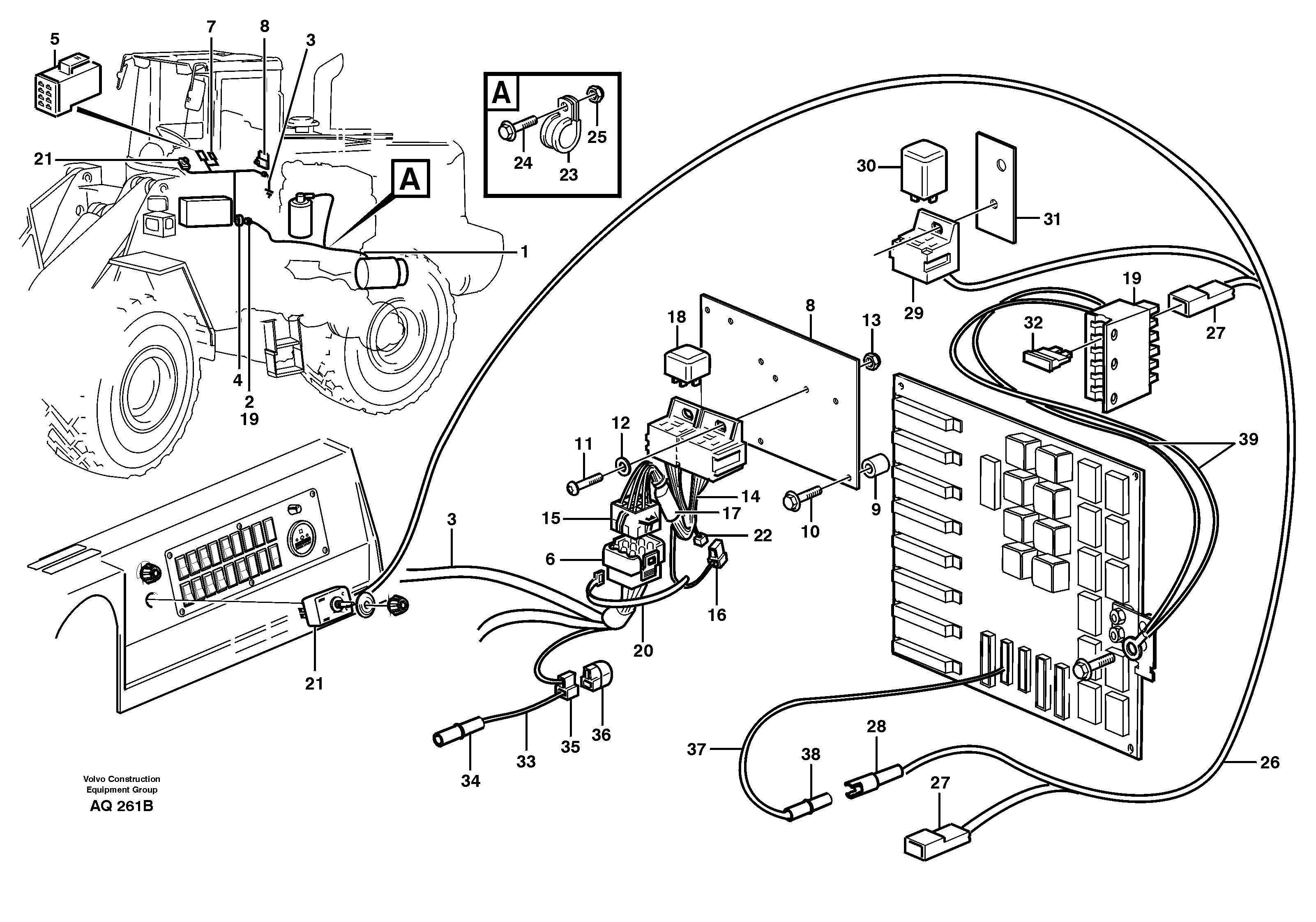 Cable harness for air conditioning  94562, 94839 — volvo parts diagram