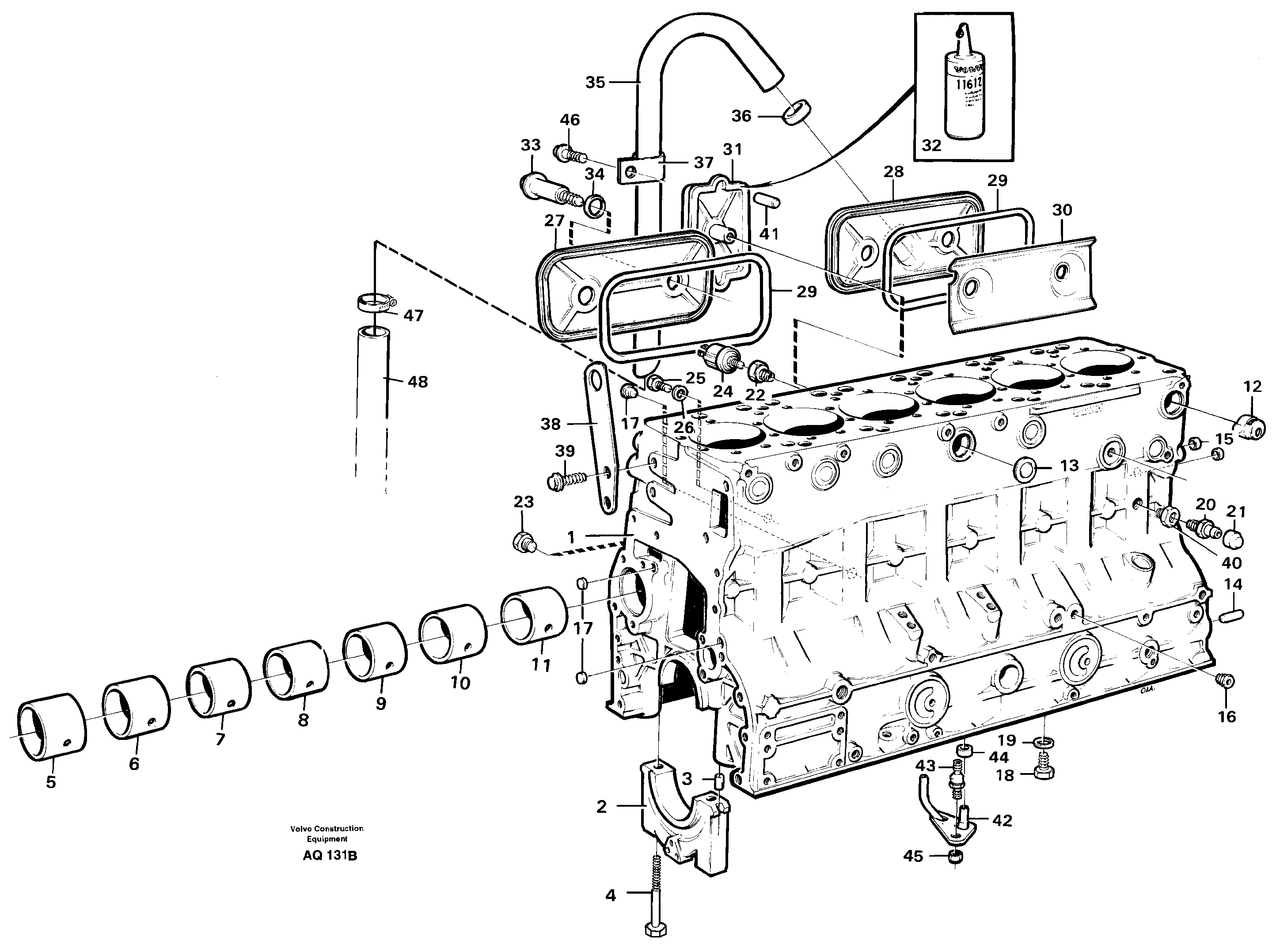Cylinder block — volvo parts diagram