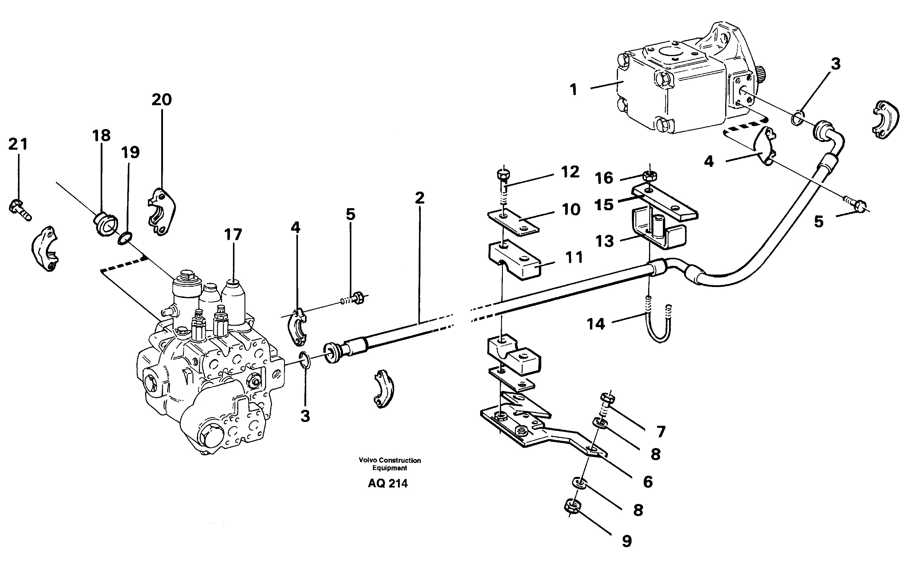 Hydraulic system Feed line — volvo parts diagram