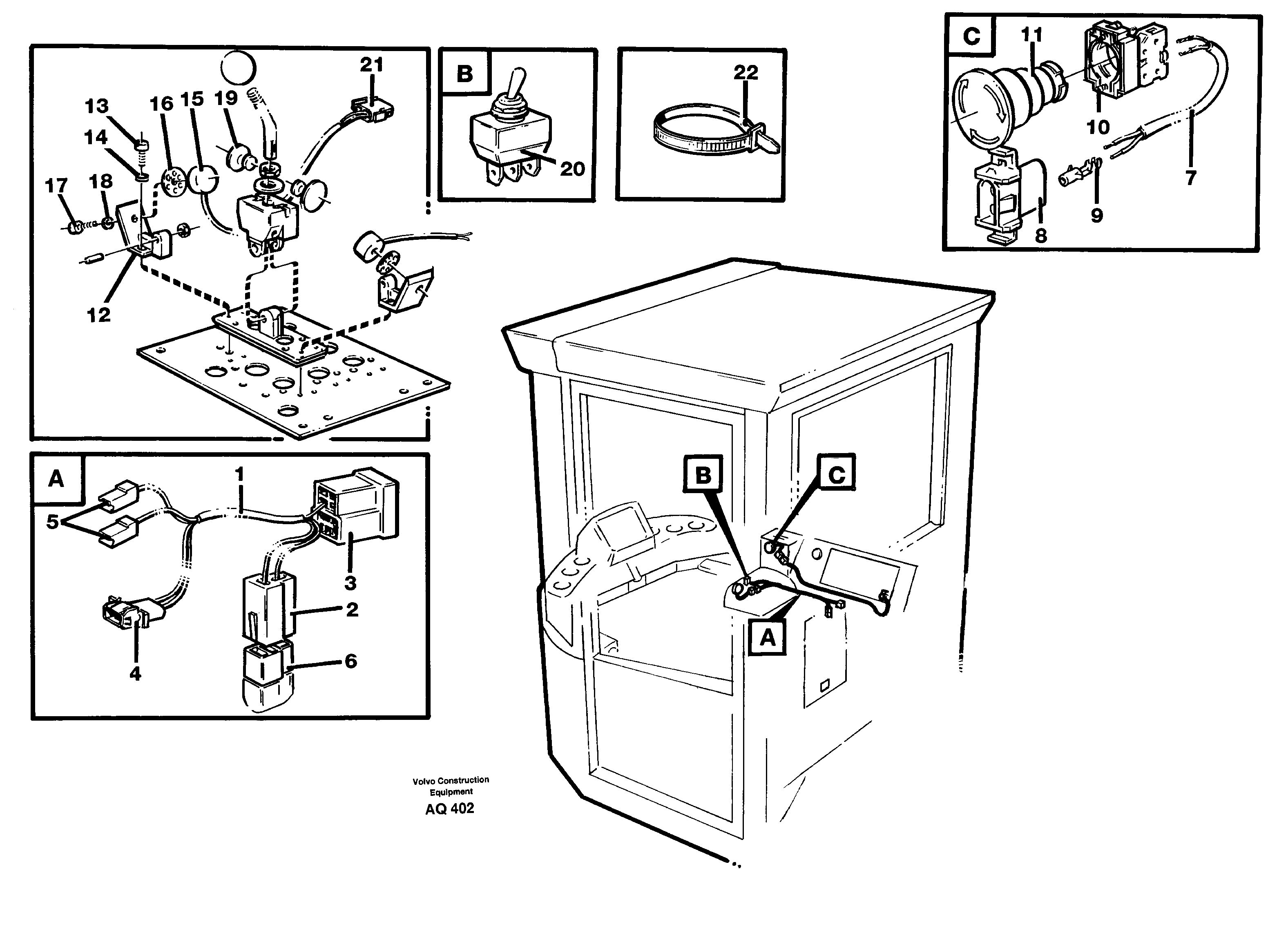 Cable harness: Adjustableflow from hydraulic function 3.  94963 — volvo parts diagram