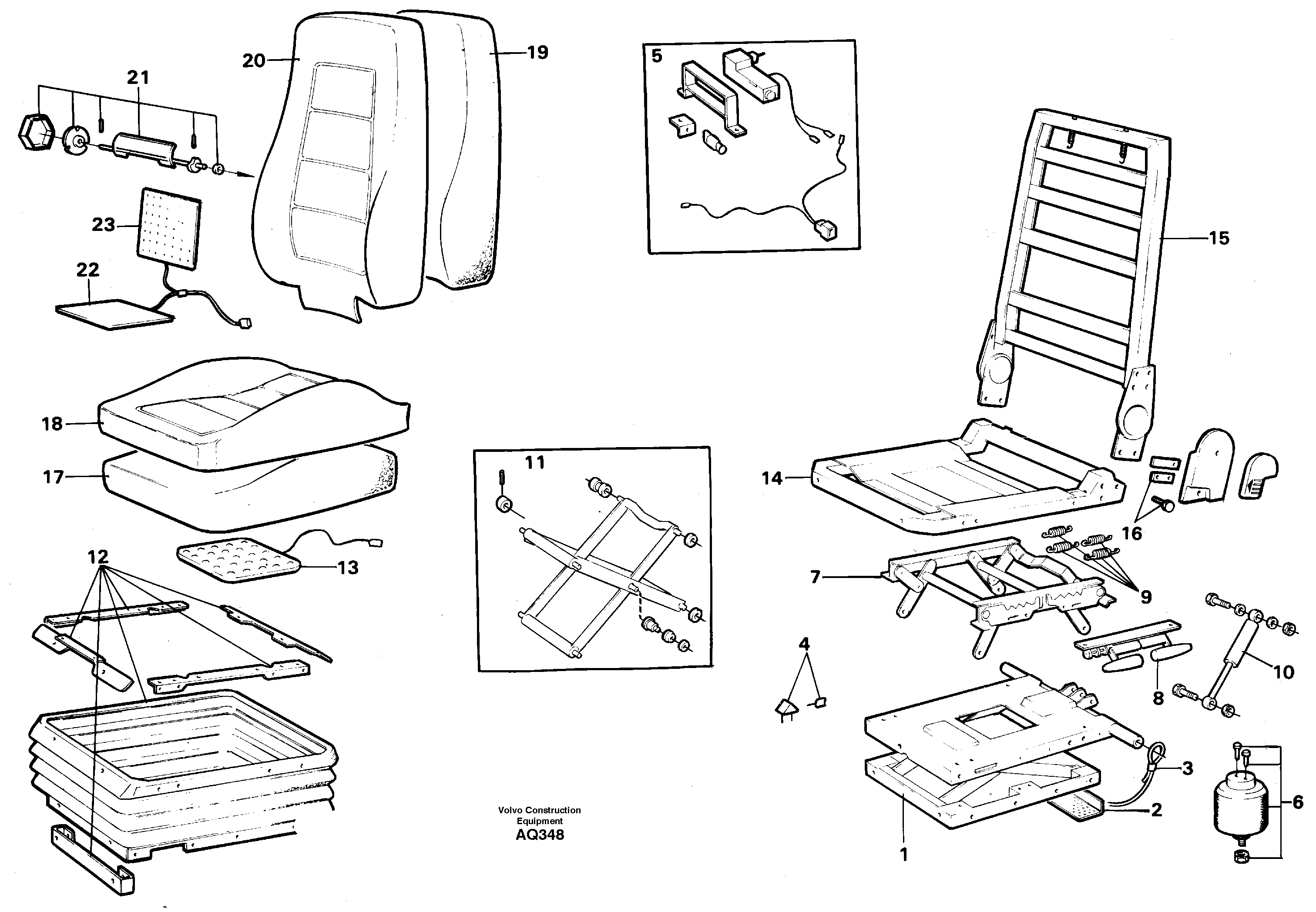 Driver's seat.  92382 — volvo parts diagram