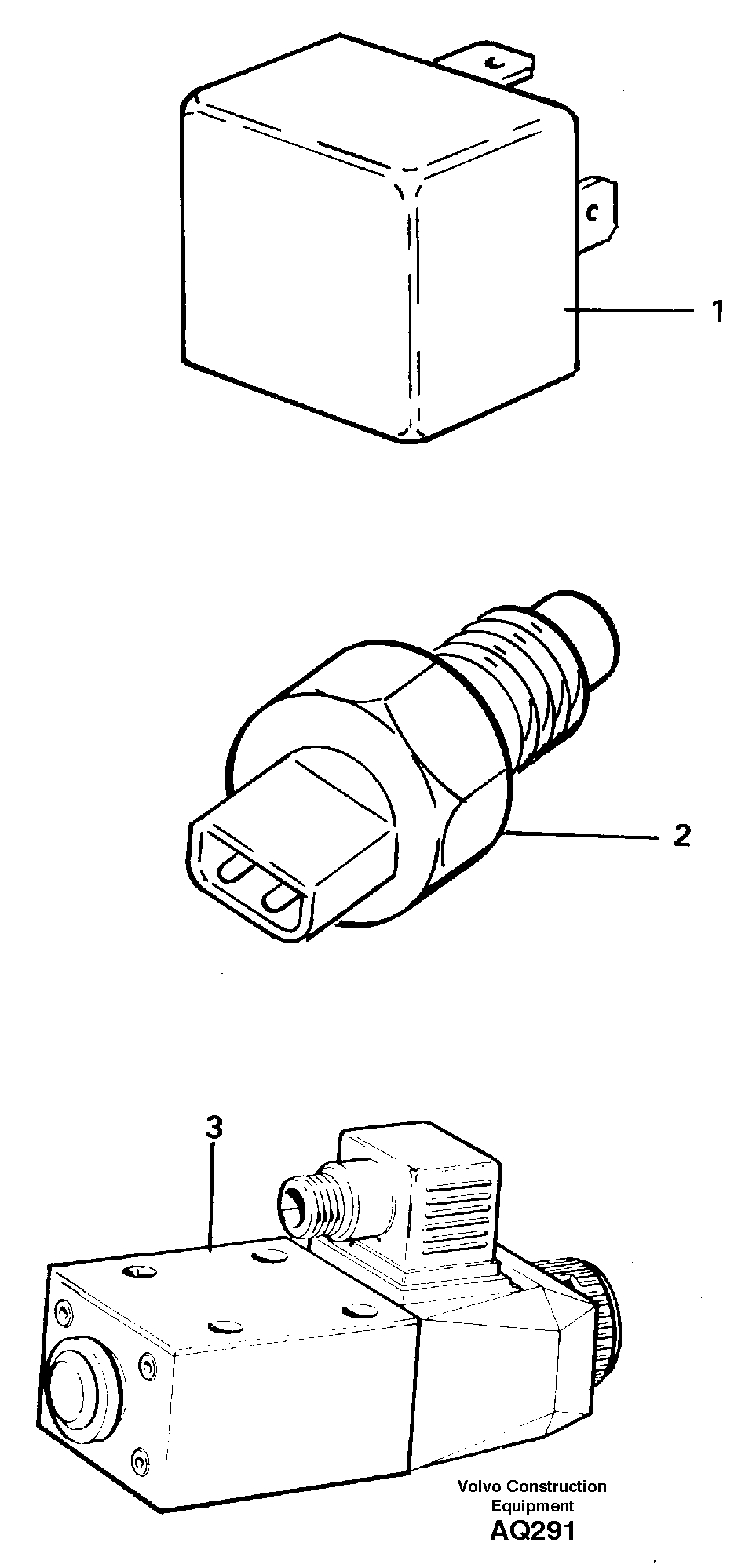 Relays, sensors and solenoid valves Reference list — volvo parts diagram
