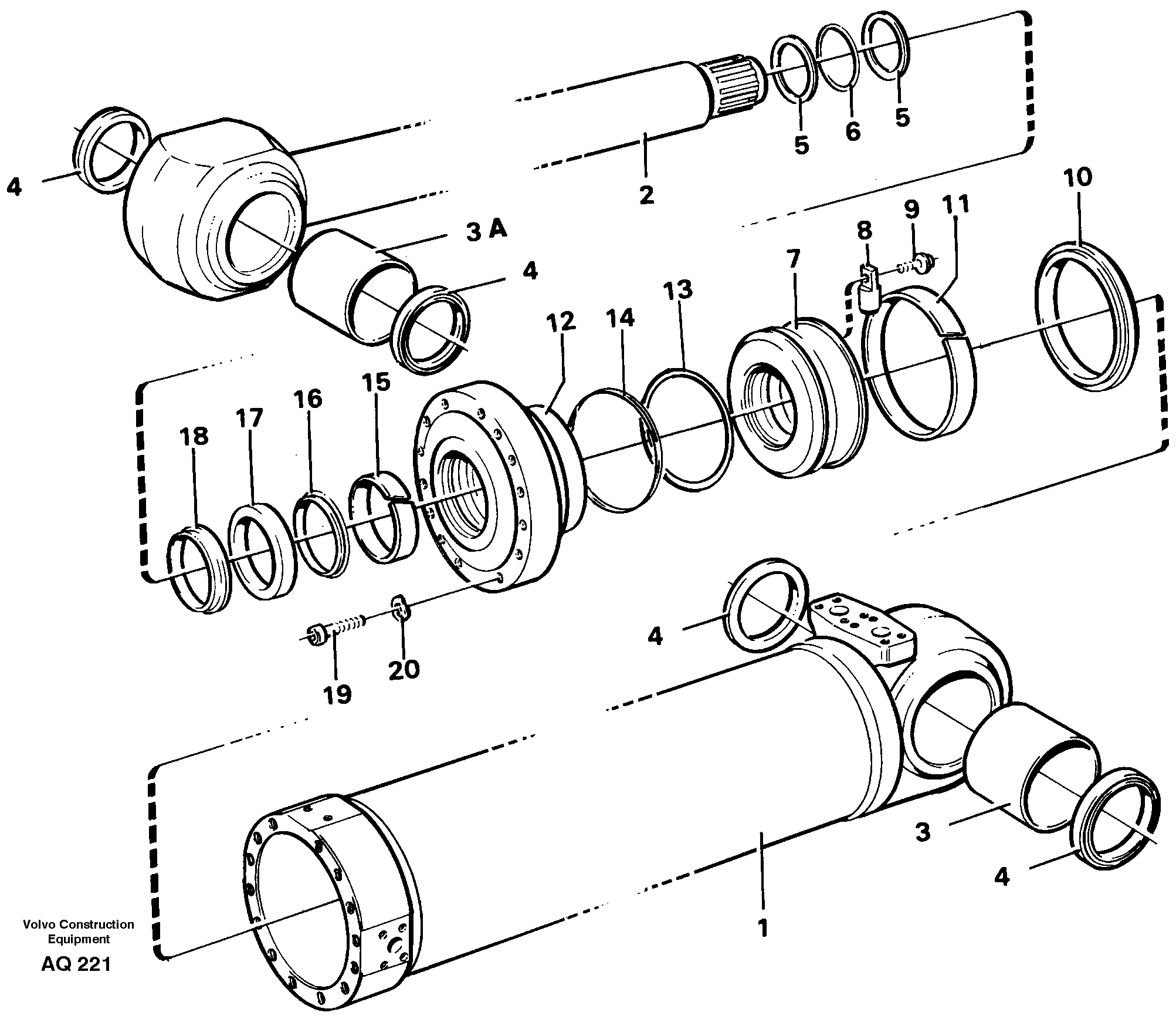Hydraulic cylinder Tilting  STD ,93432 — volvo parts diagram