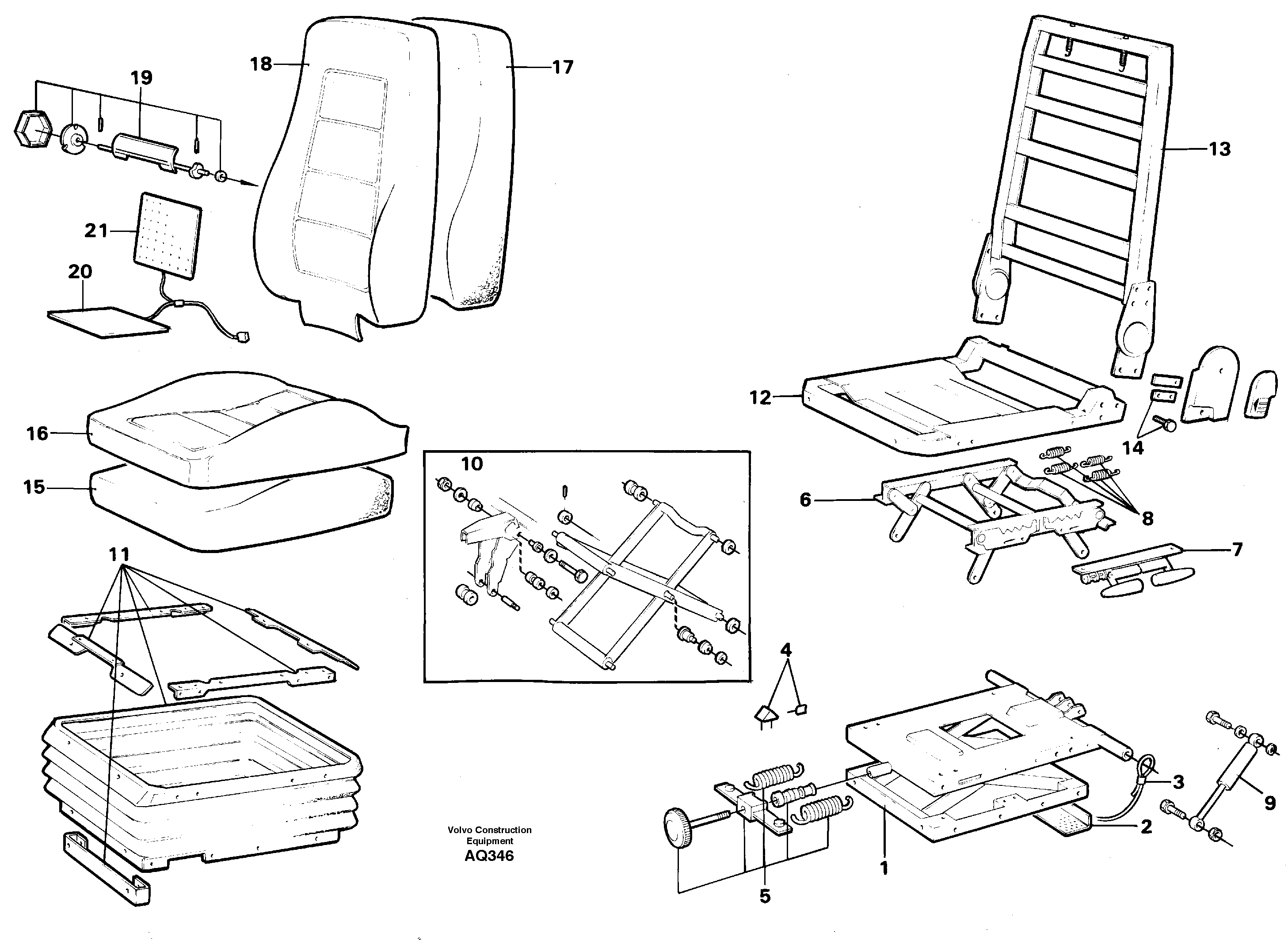 Driver's seat.  92381 — volvo parts diagram