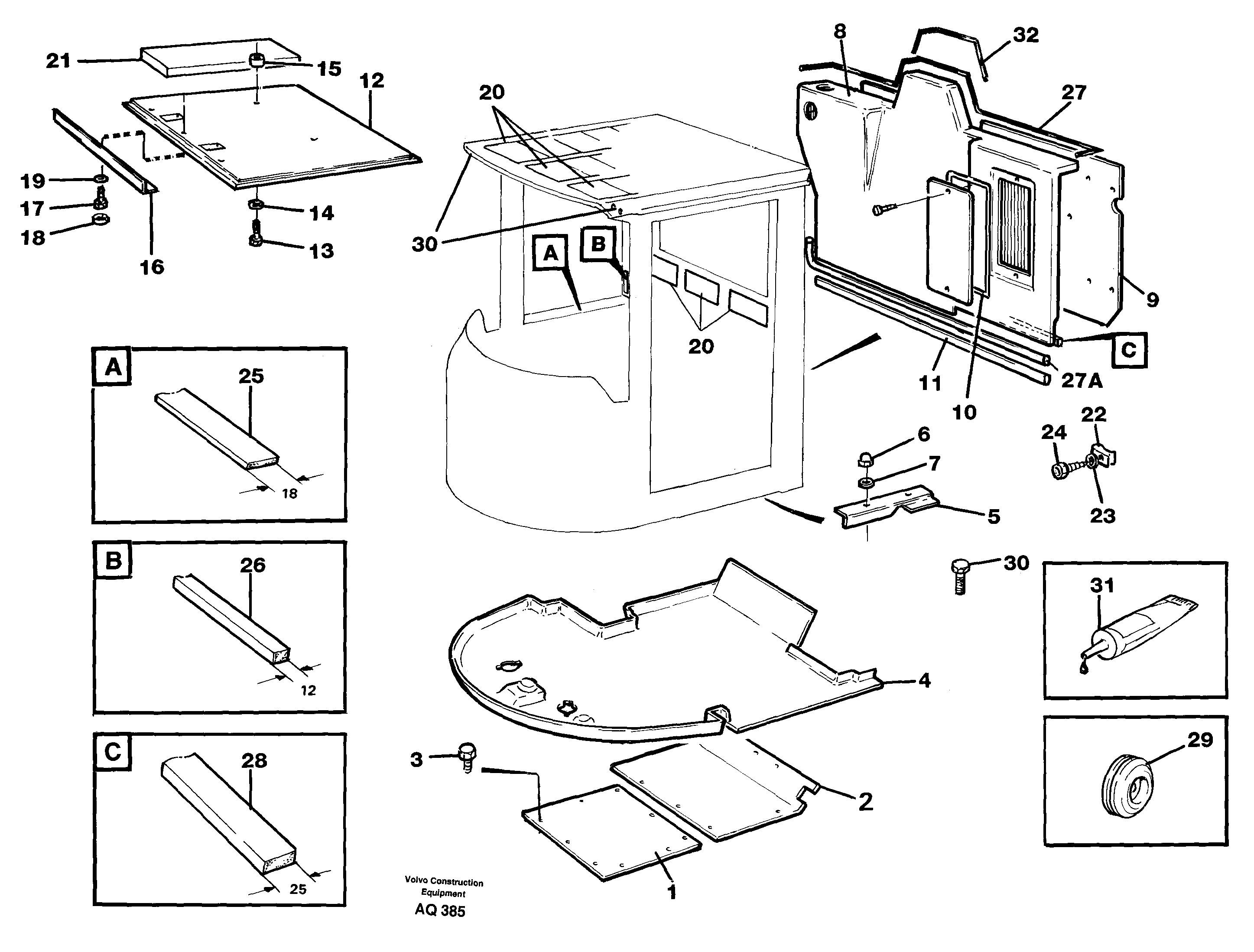 Insulating matting  93505 — volvo parts diagram