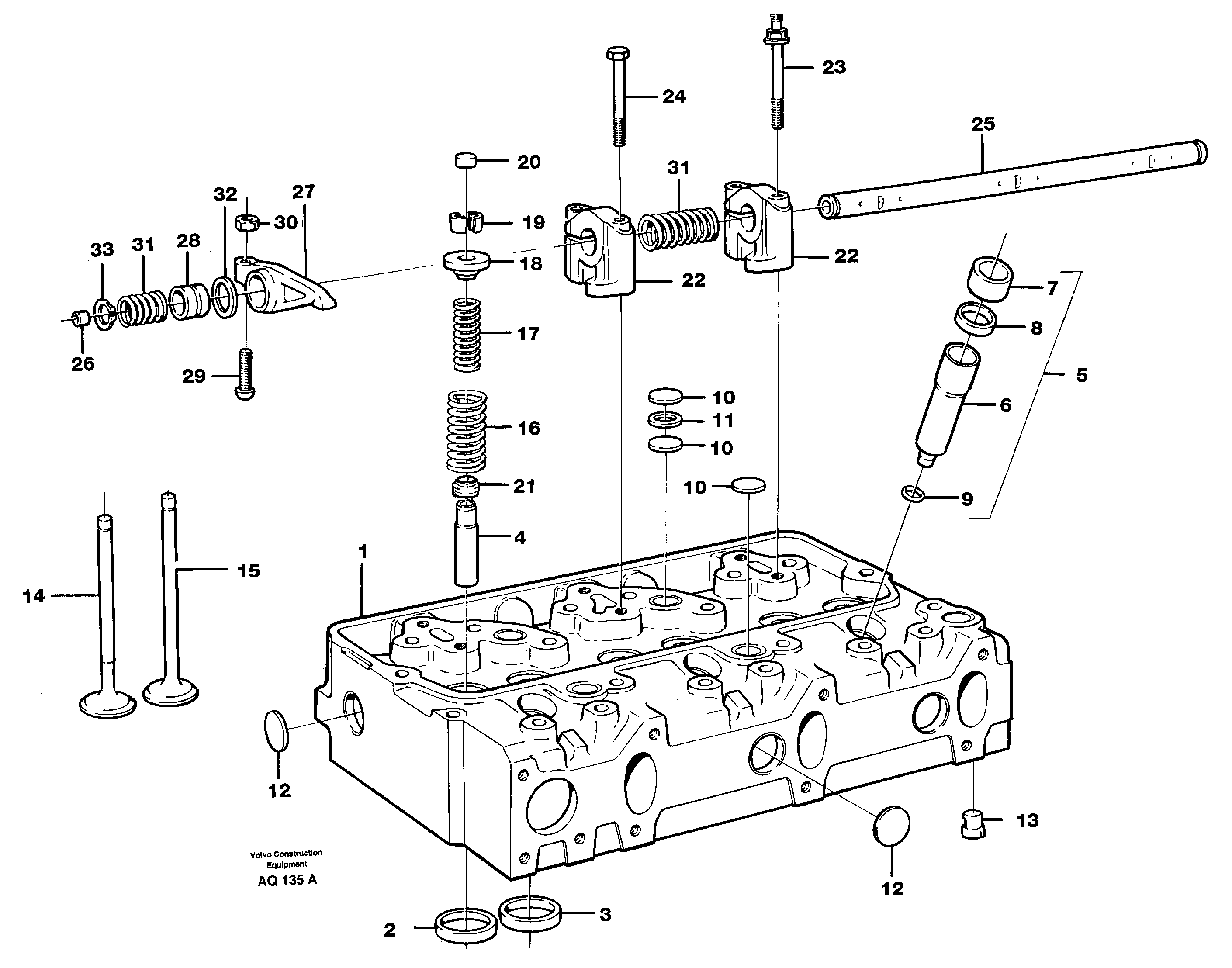 Cylinder head — volvo parts diagram