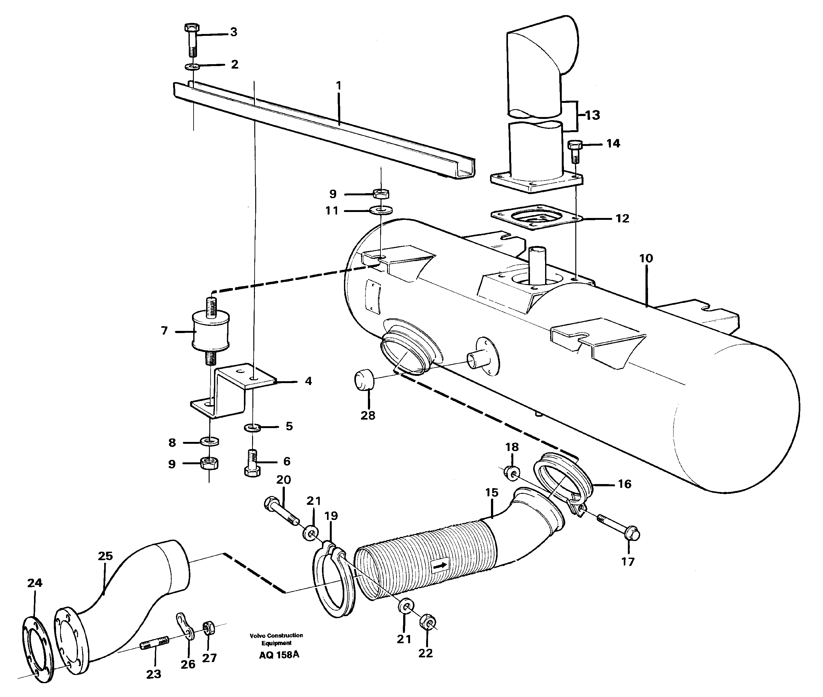 Exhaust system — volvo parts diagram