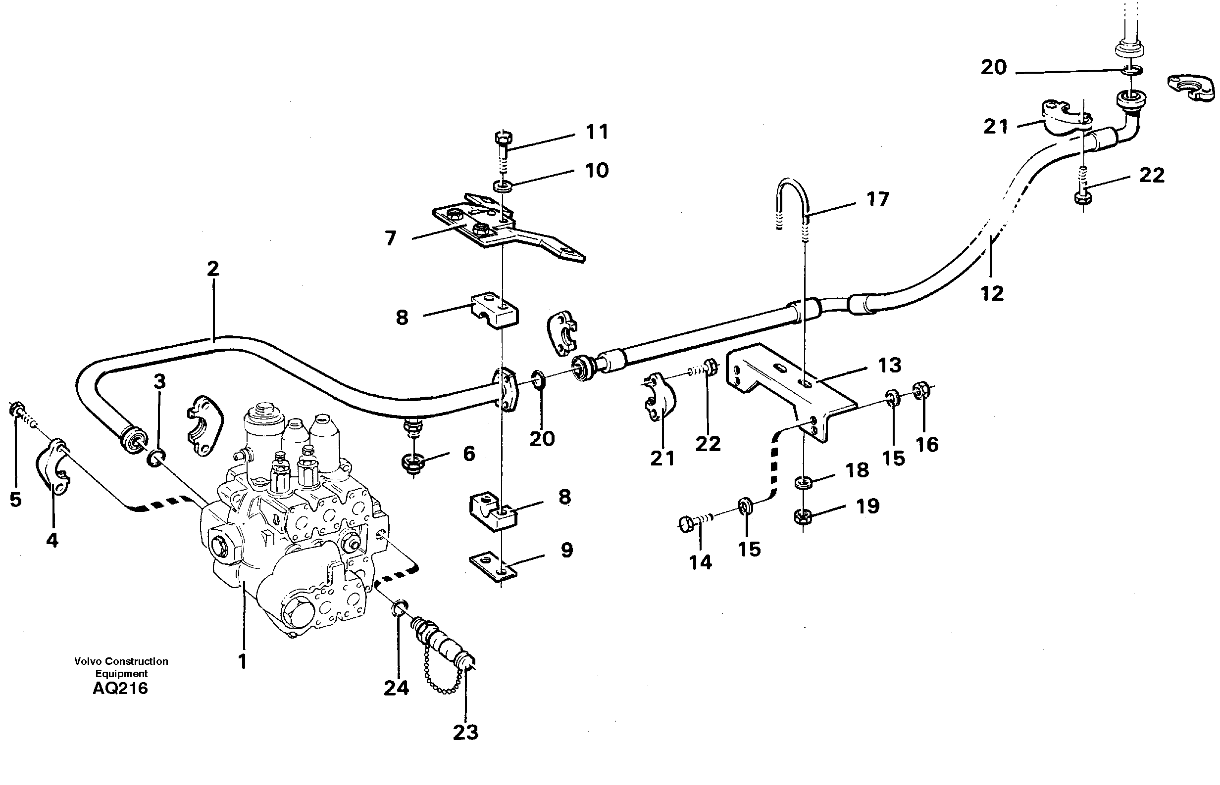 Hydraulic system Return line — volvo parts diagram