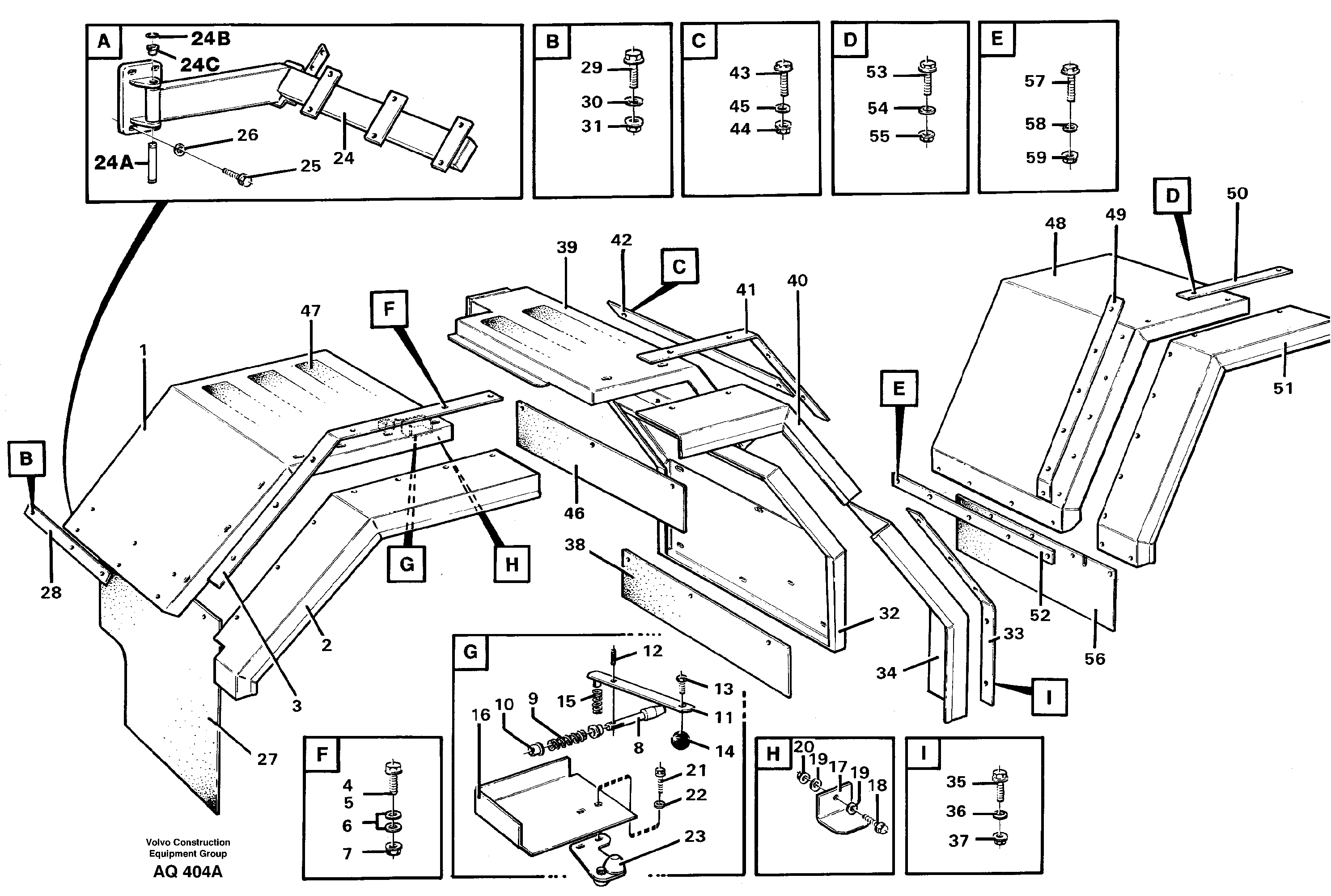Swing out rear mudguard  94565 — volvo parts diagram