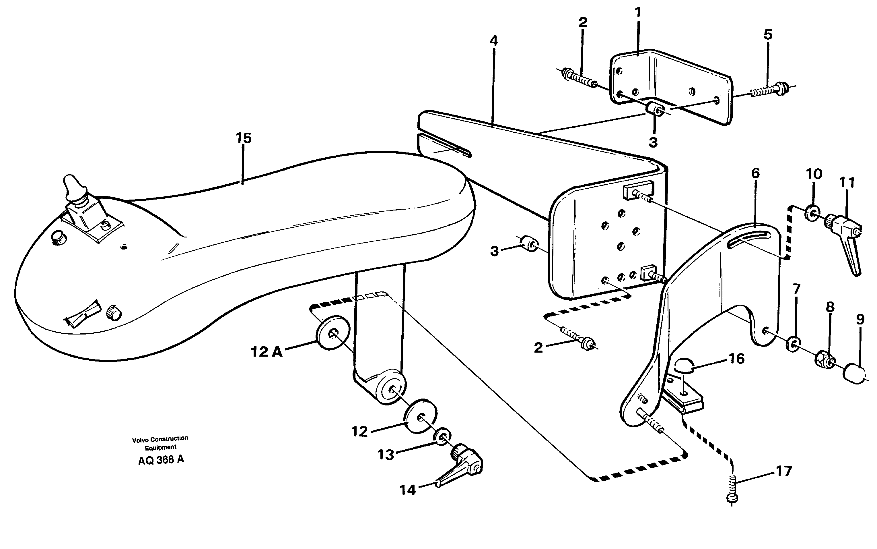 Cdc-steering, armrest, mounting  94603 — volvo parts diagram