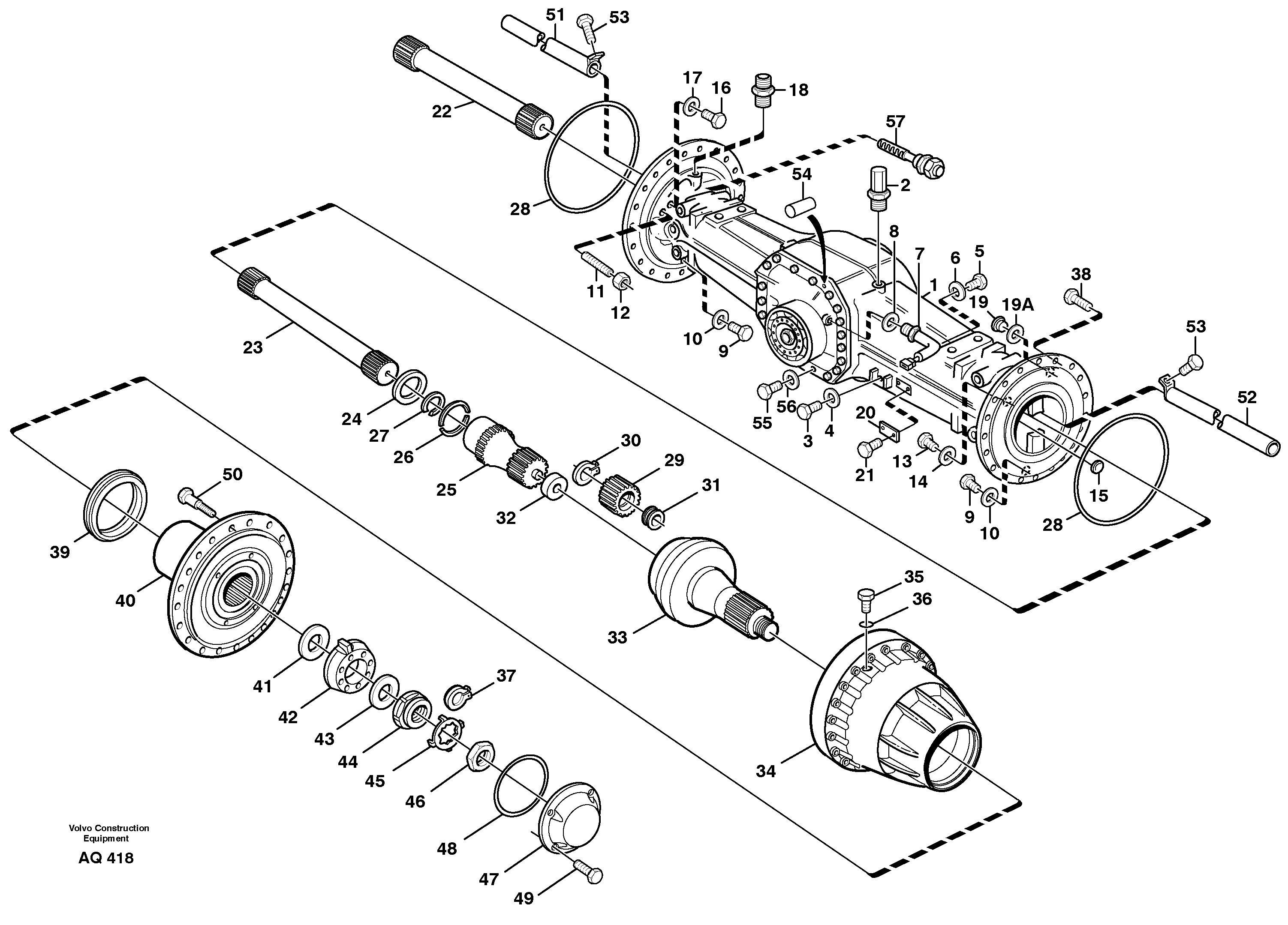 Planetary axle, rear  94689 — volvo parts diagram