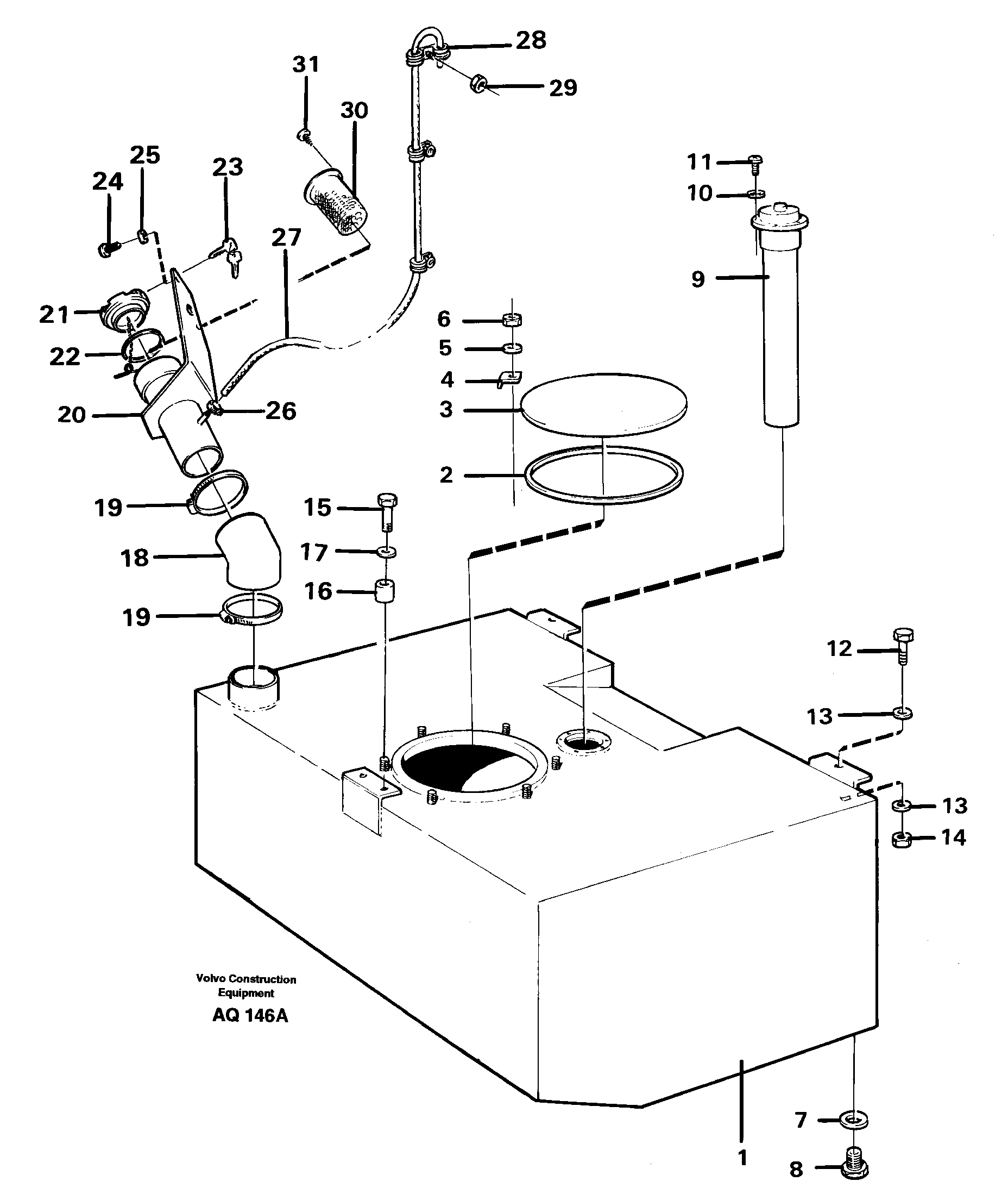 Fuel tank — volvo parts diagram