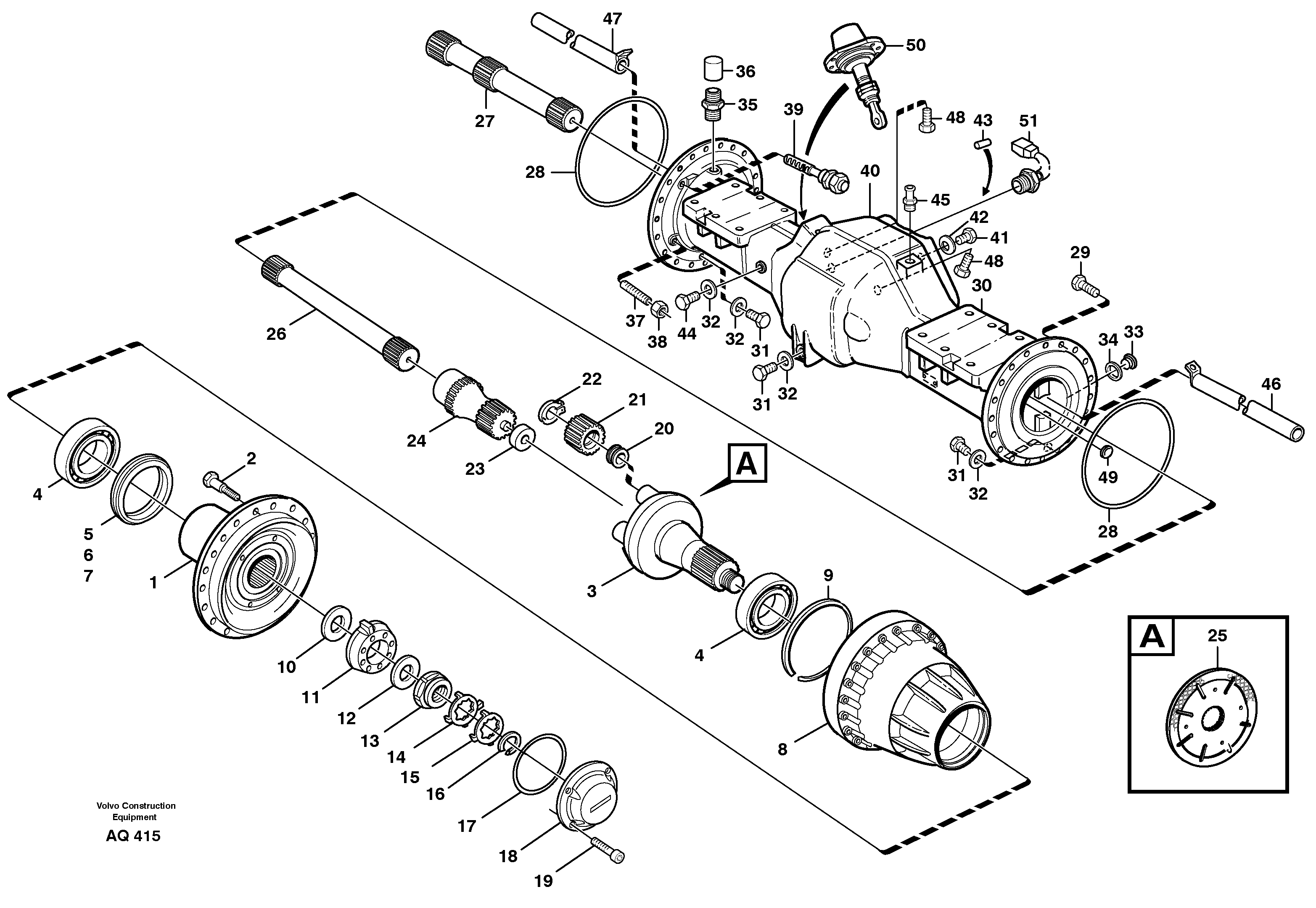 Planet shaft, front  AWB 31 — volvo parts diagram