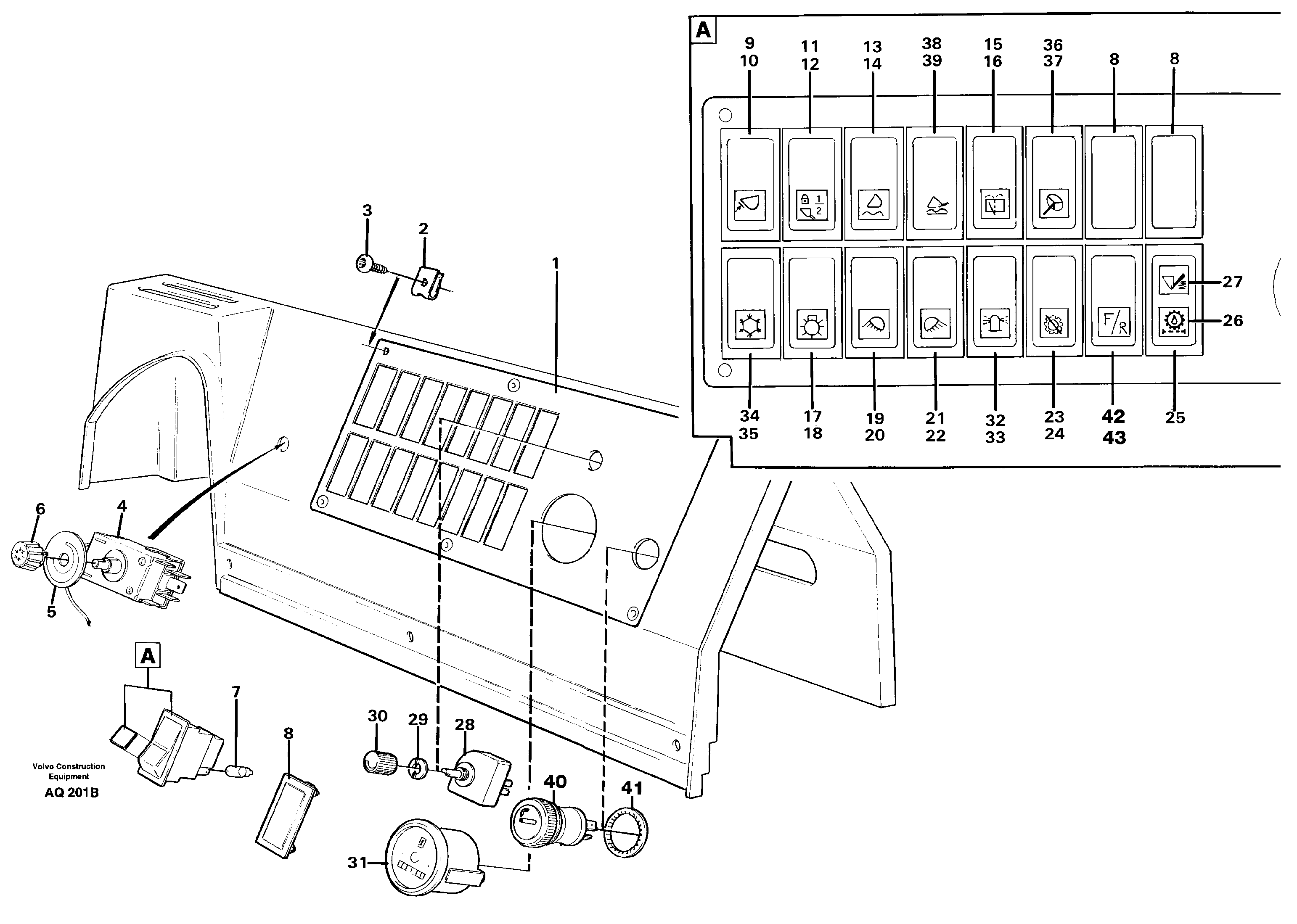 Switch panel — volvo parts diagram