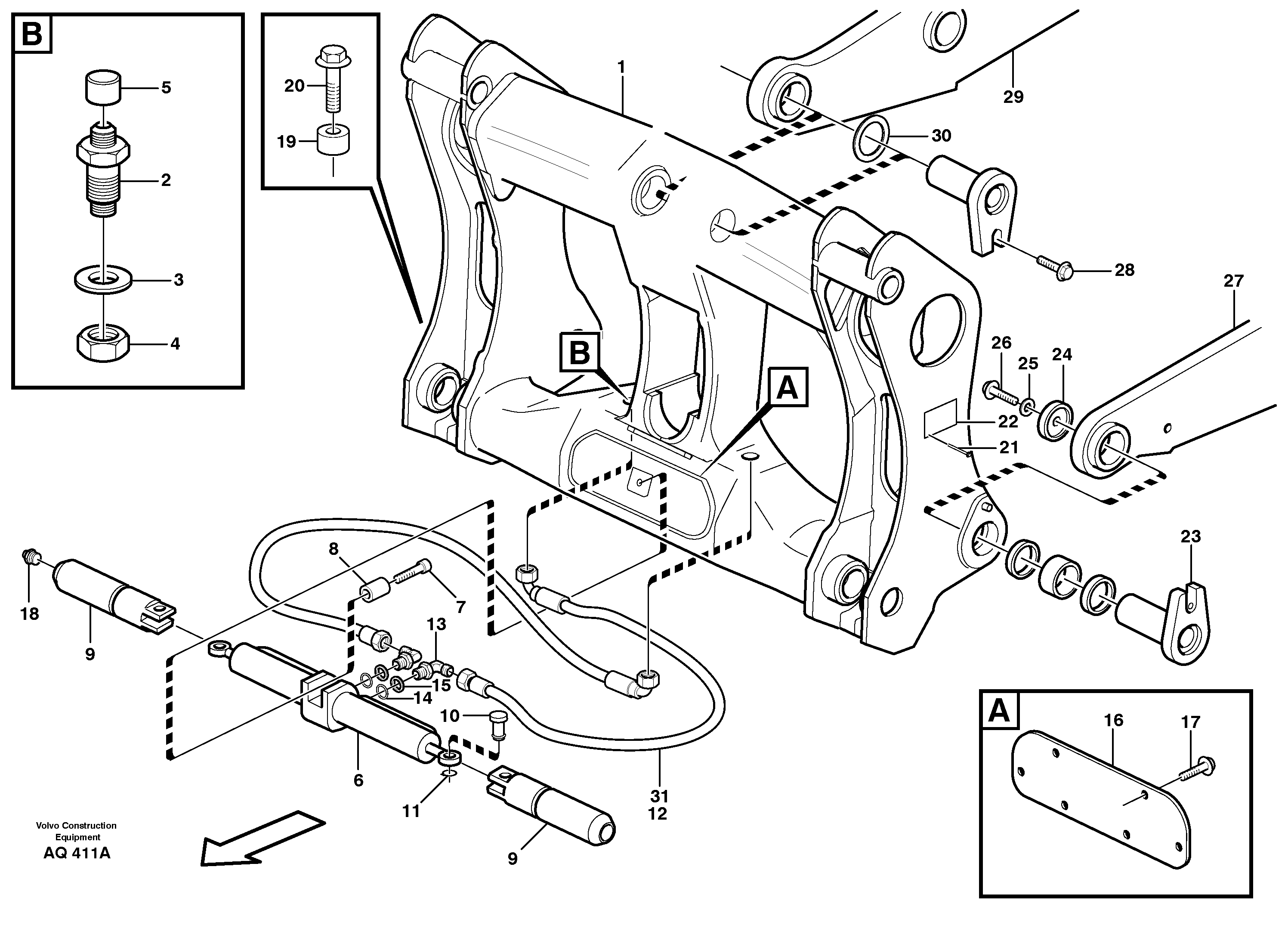 Attachment bracket  93643 — volvo parts diagram