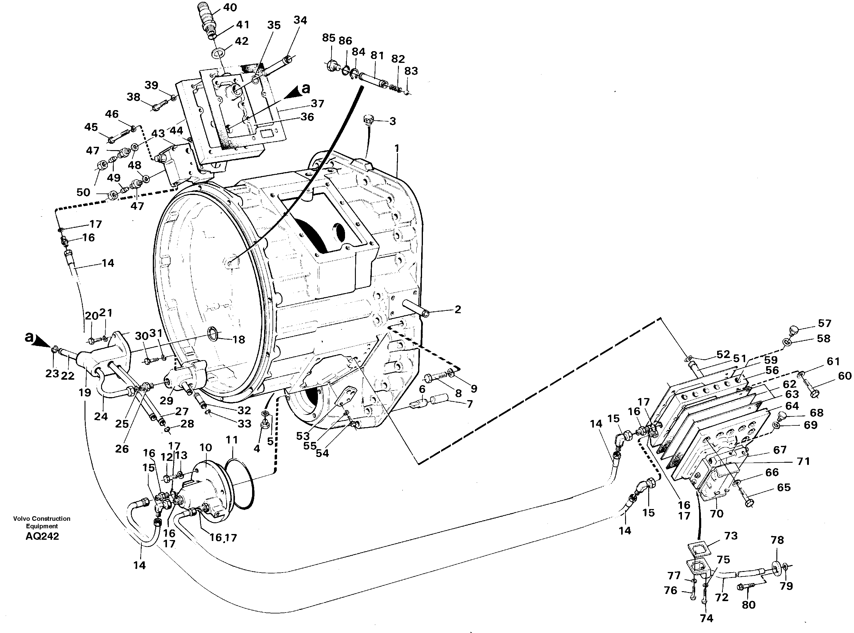 Converter housing with fitting parts — volvo parts diagram