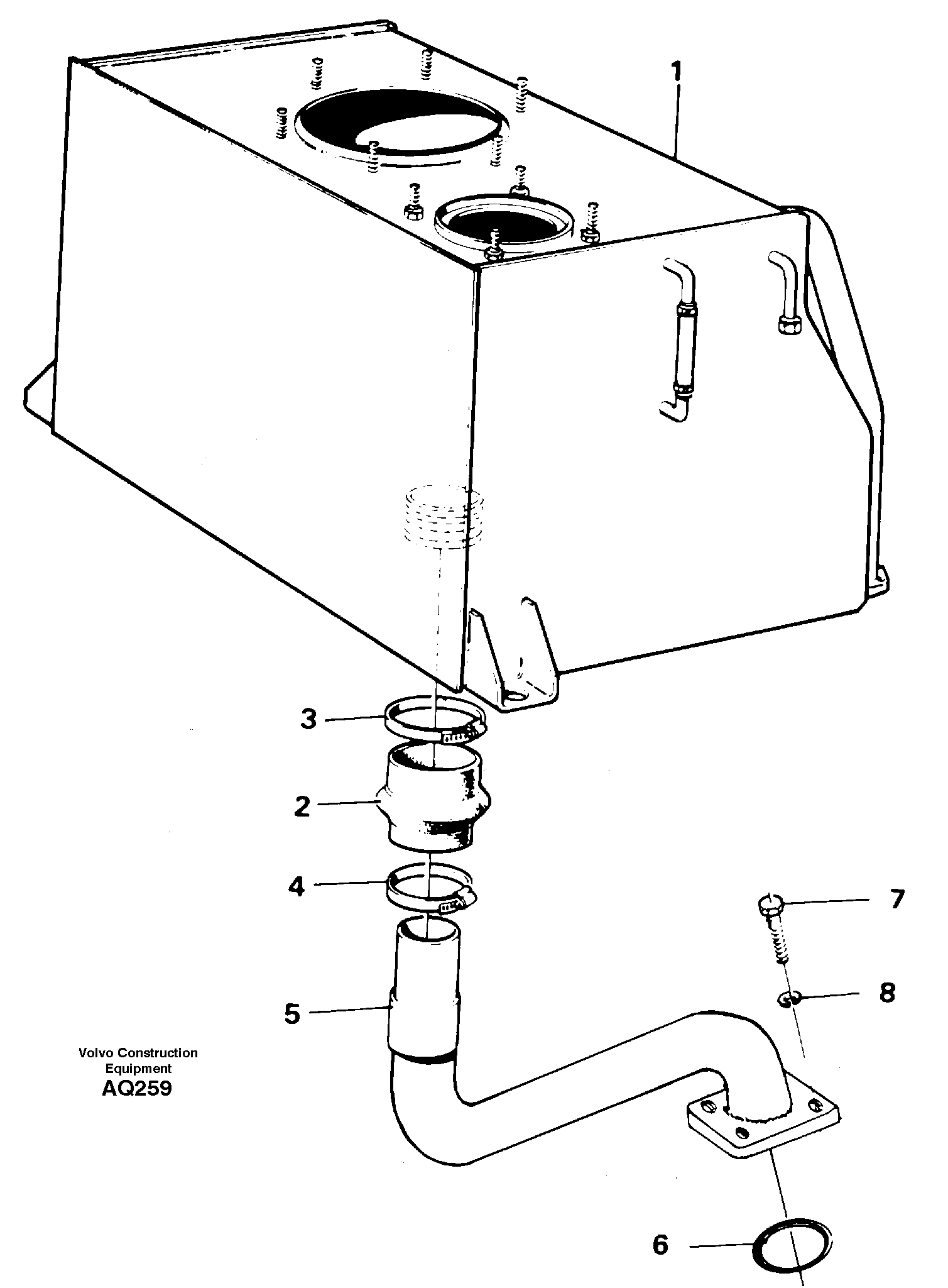 Hydraulic system Suction line — volvo parts diagram