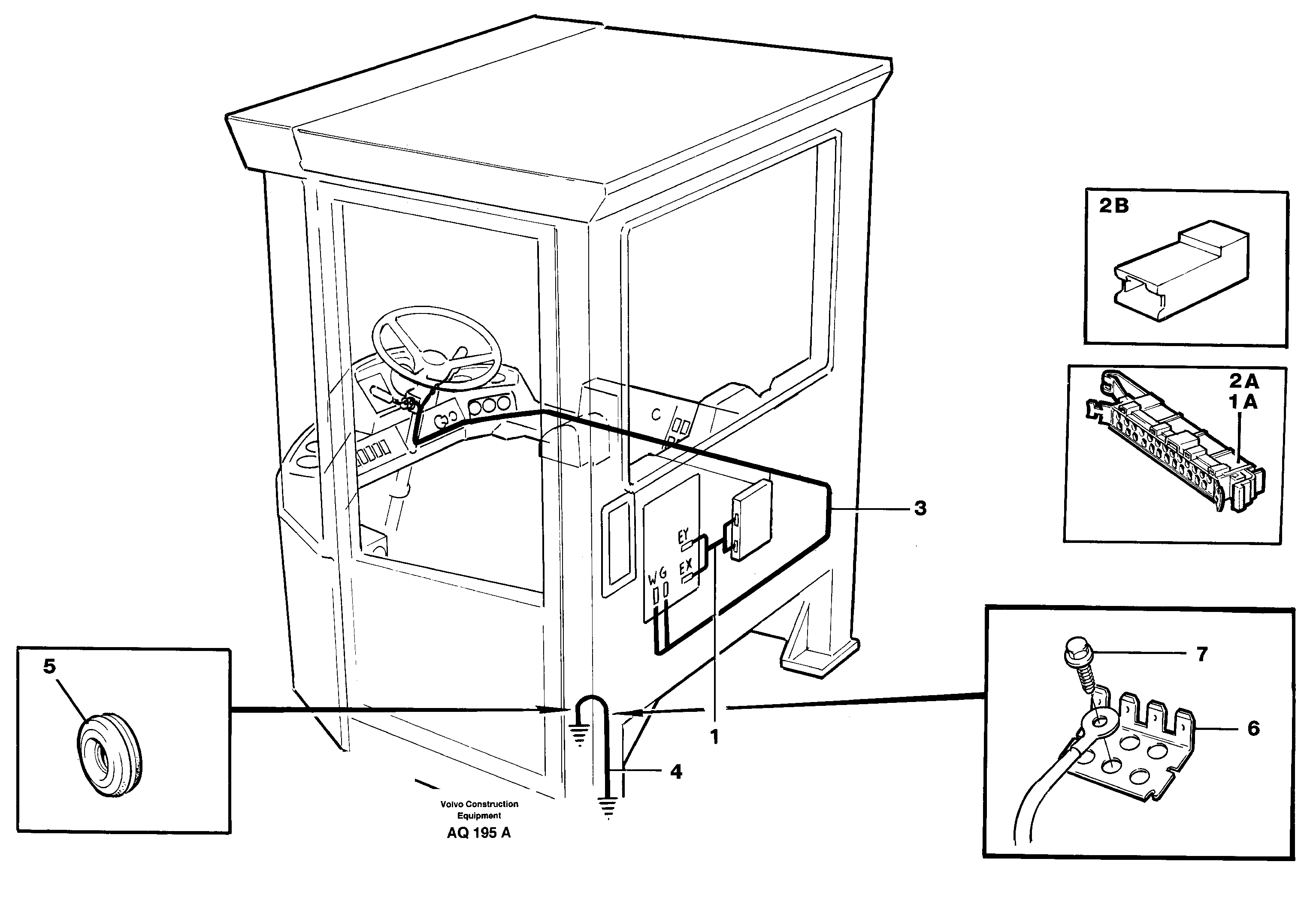 Cable harnesses, cab  STD, 93505 — volvo parts diagram