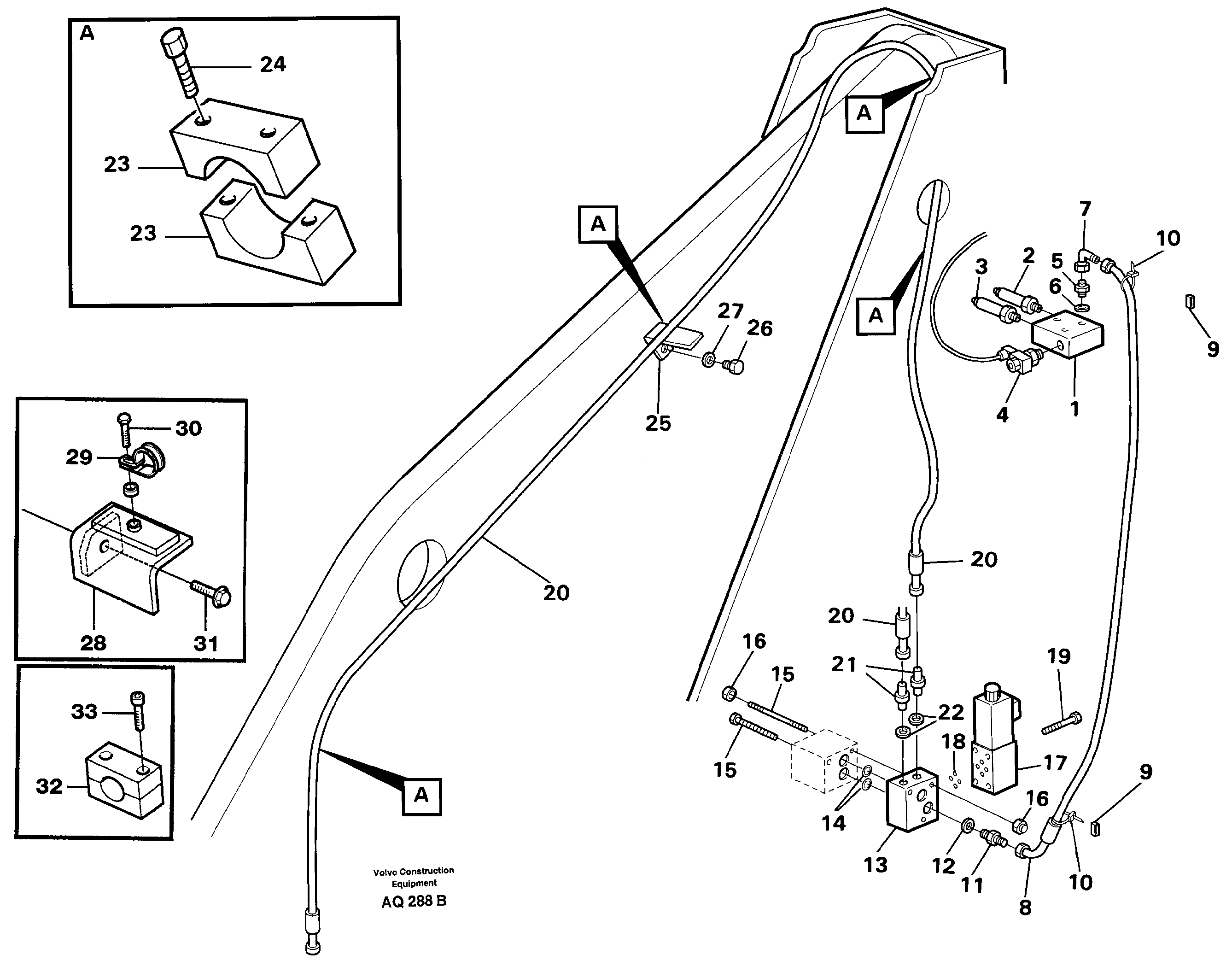 Hydraulic system for attachment bracket.  92970, 92773, 93463 REPLACED BY 92445, 80234,93559 — volvo parts diagram