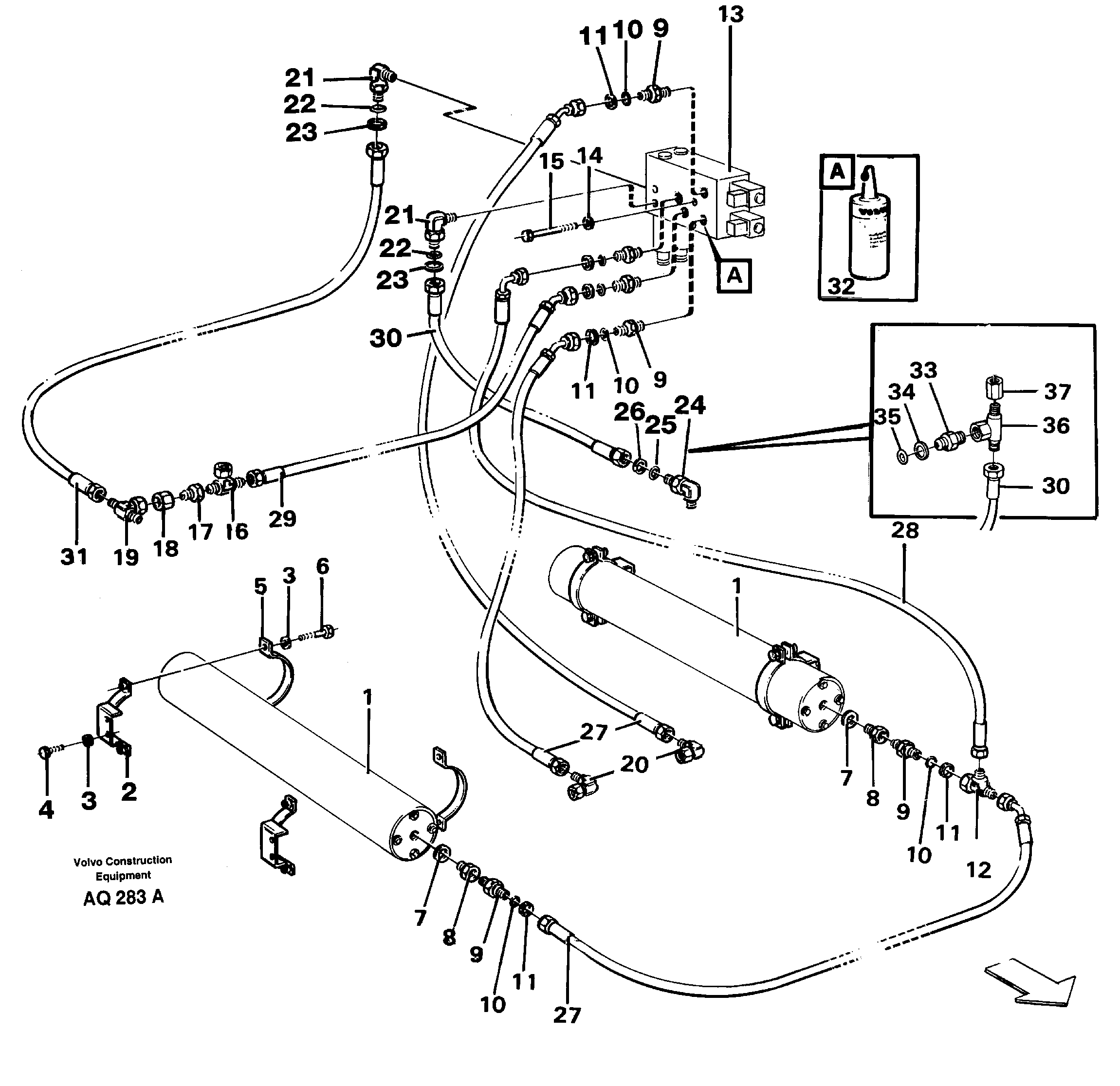 Boom suspension system  94550 — volvo parts diagram